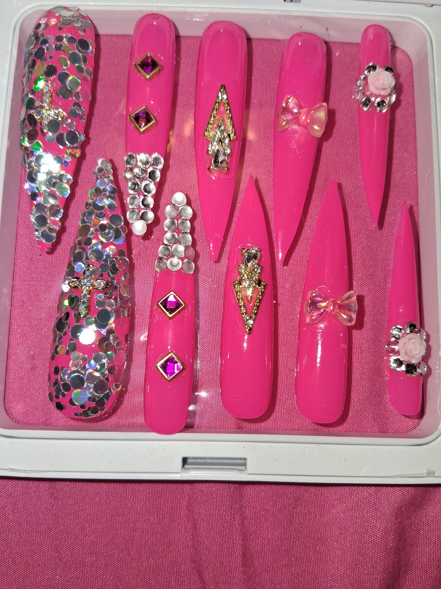 COCOMONEY NAILS CUSTOM 1 OF 1 GLUE ON PRESS ON COMES WITH FREE GIFTS #o6