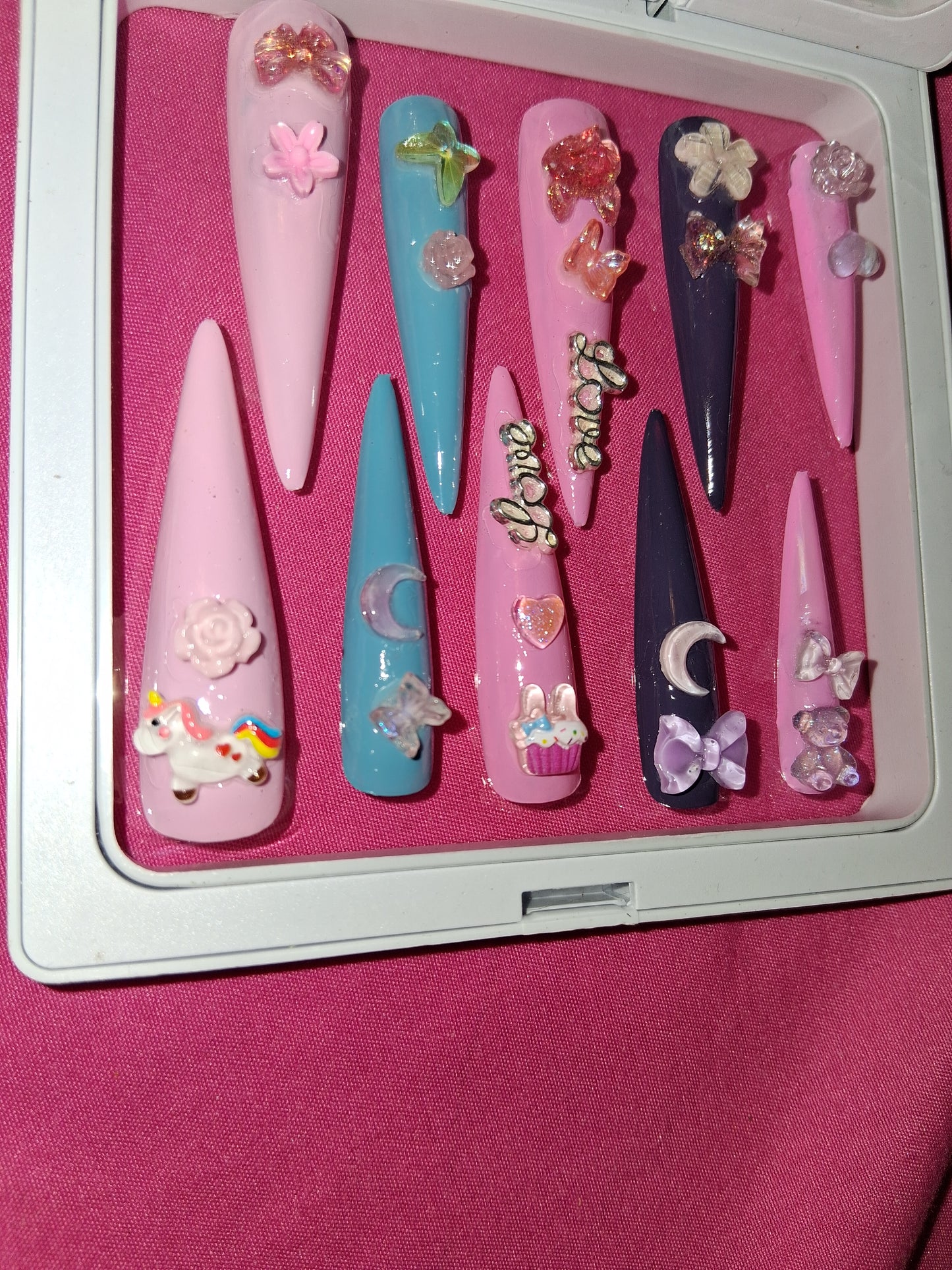 COCOMONEY NAILS CUSTOM 1 OF 1 GLUE ON PRESS ON COMES WITH FREE GIFTS #p56