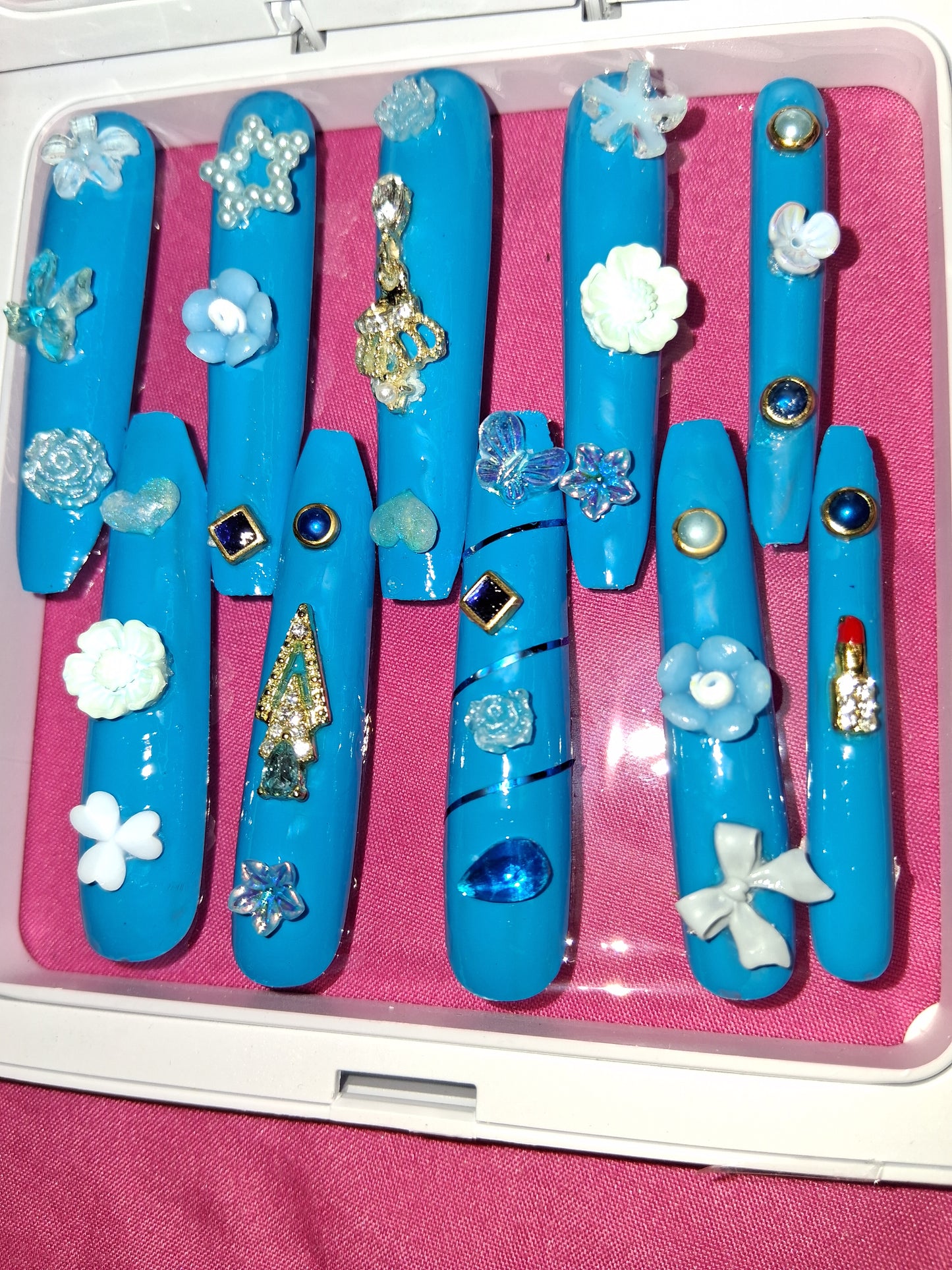 COCOMONEY NAILS CUSTOM 1 OF 1 GLUE ON PRESS ON COMES WITH FREE GIFTS #o5
