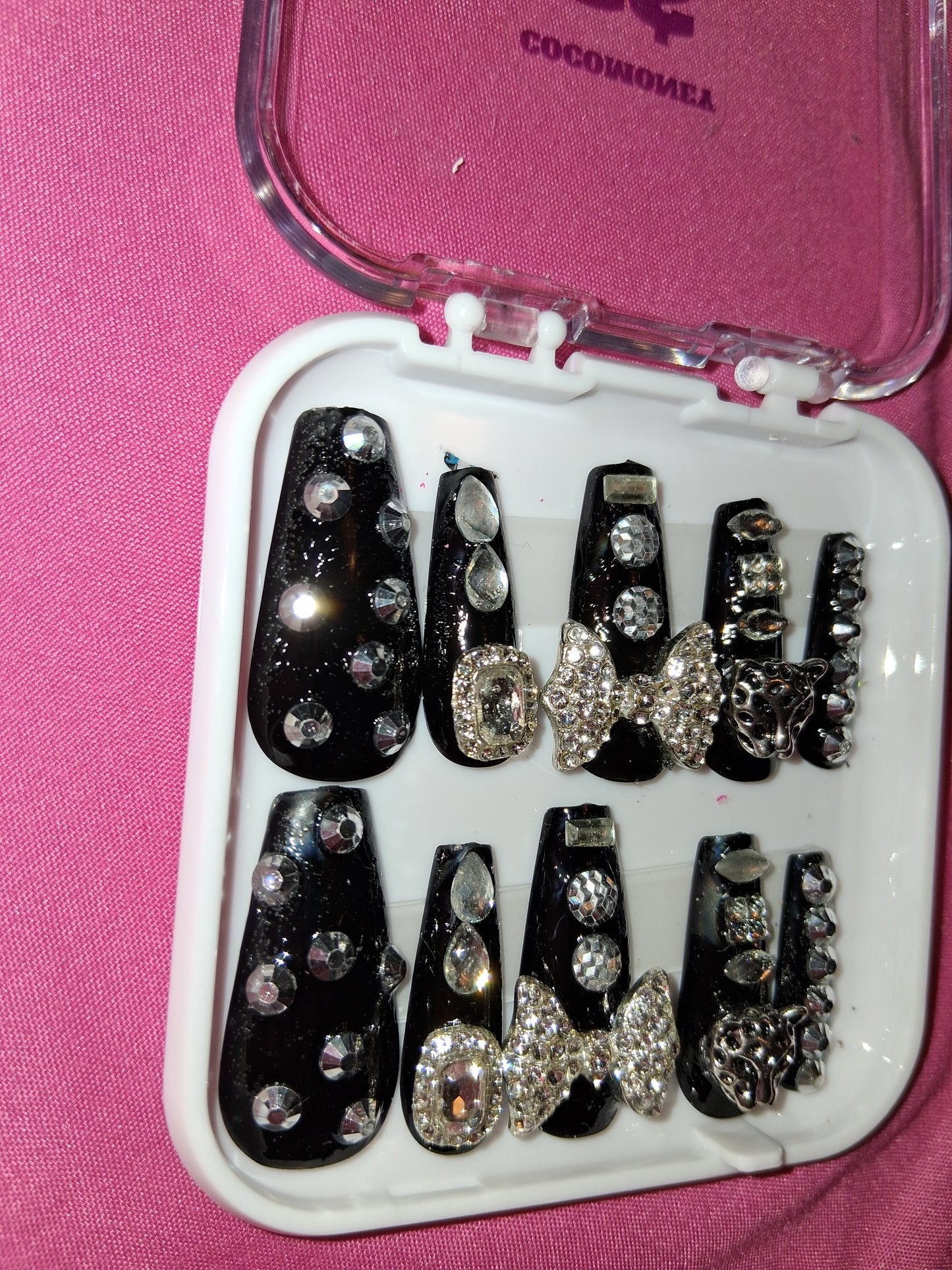 COCOMONEY NAILS CUSTOM 1 OF 1 GLUE ON PRESS ON COMES WITH FREE GIFTS #b82