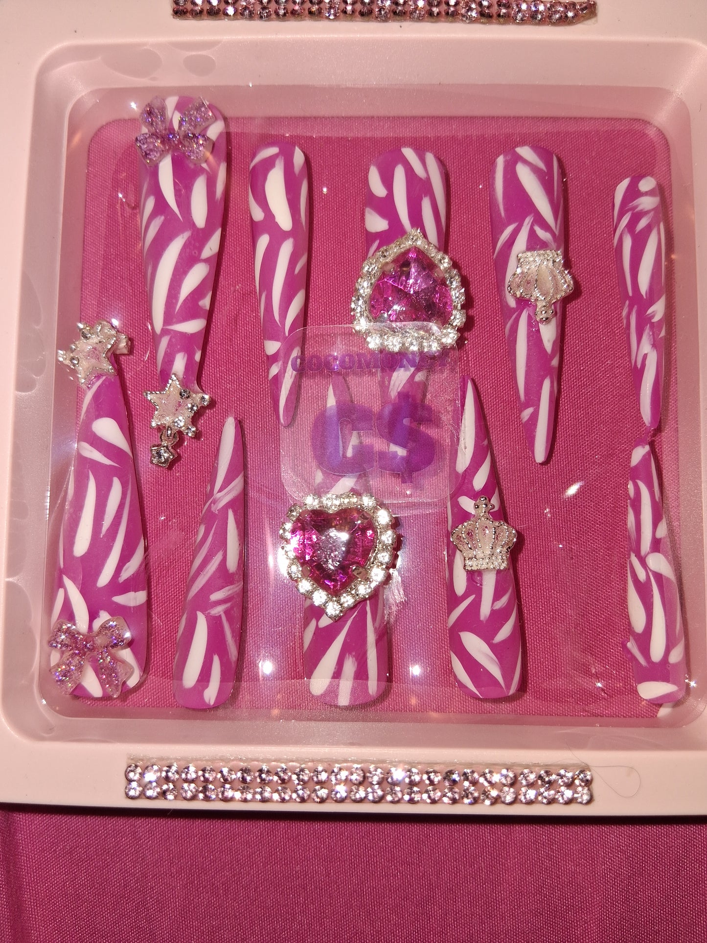 COCOMONEY NAILS CUSTOM 1 OF 1 GLUE ON PRESS ON COMES WITH FREE GIFTS #o45