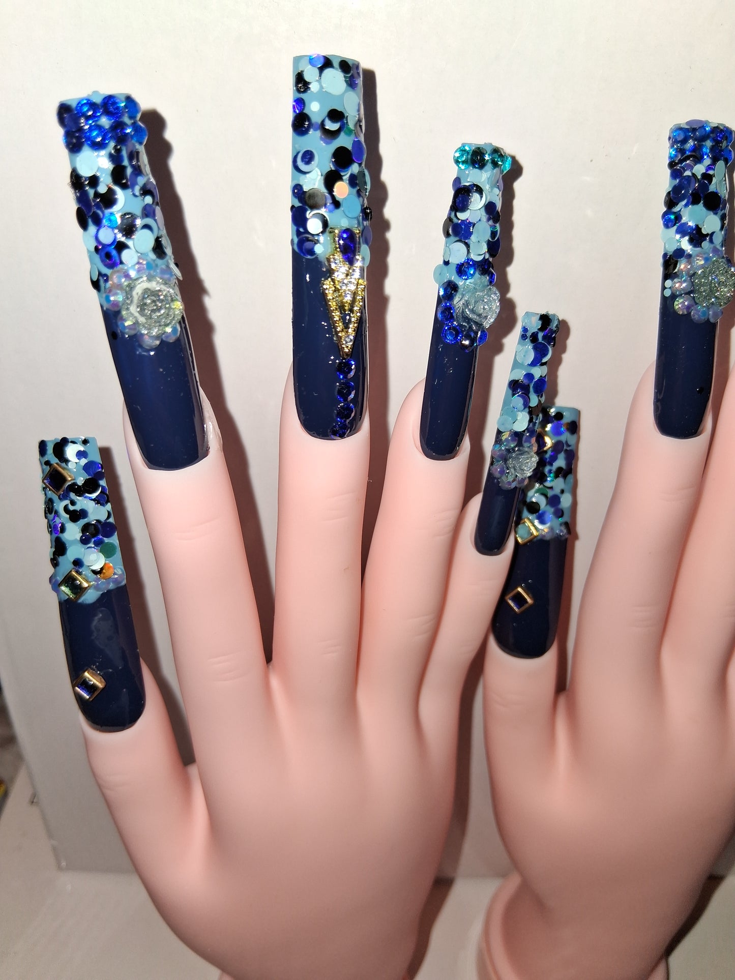 COCOMONEY NAILS CUSTOM 1 OF 1 GLUE ON PRESS ON COMES WITH FREE GIFTS #o88