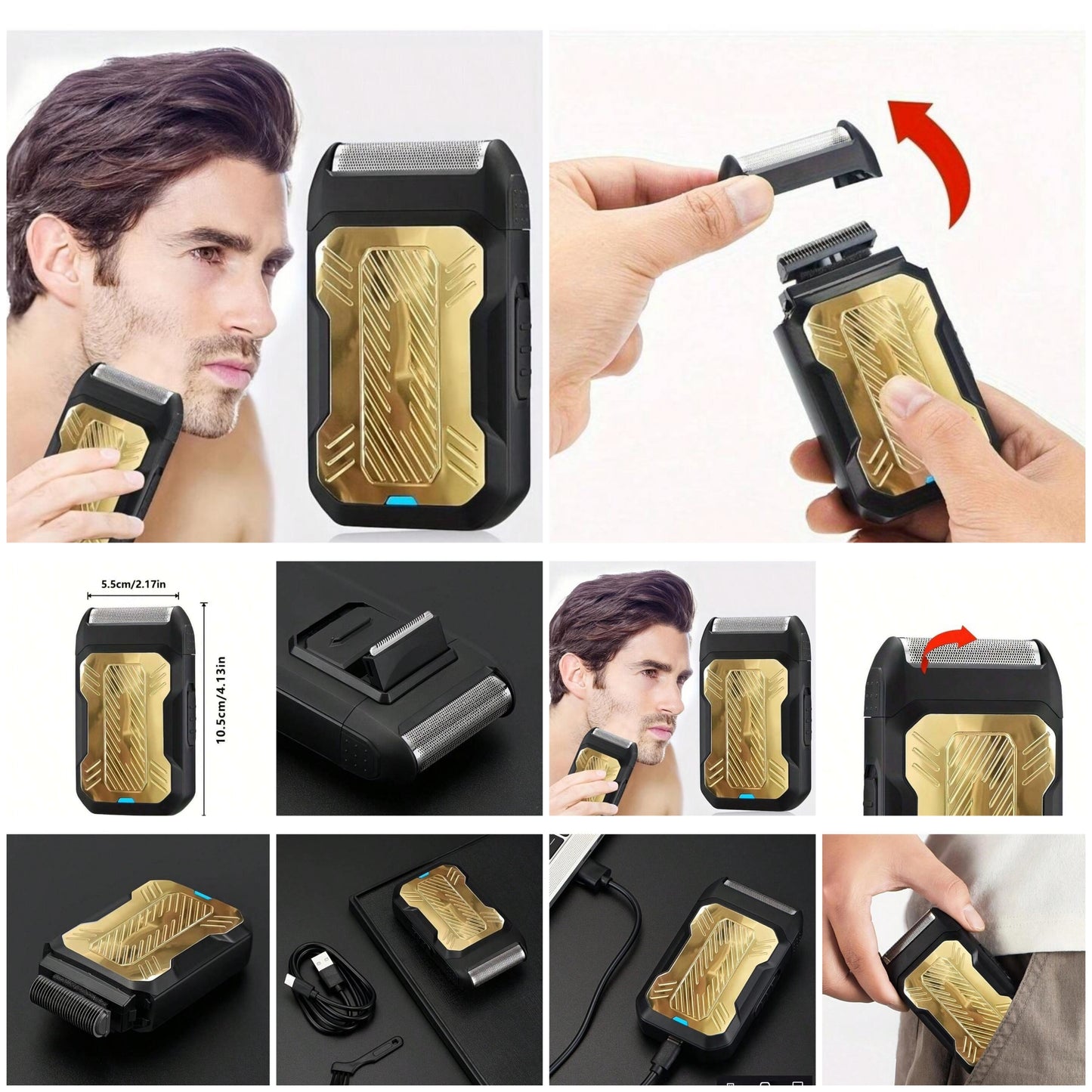 Electric Razor Shaver, Beard Trimmer Hair Trimmer Shaving Kit, Foil Shaver Barber Clipper For Men, Men's Grooming Kit, Holiday Gifts For Him