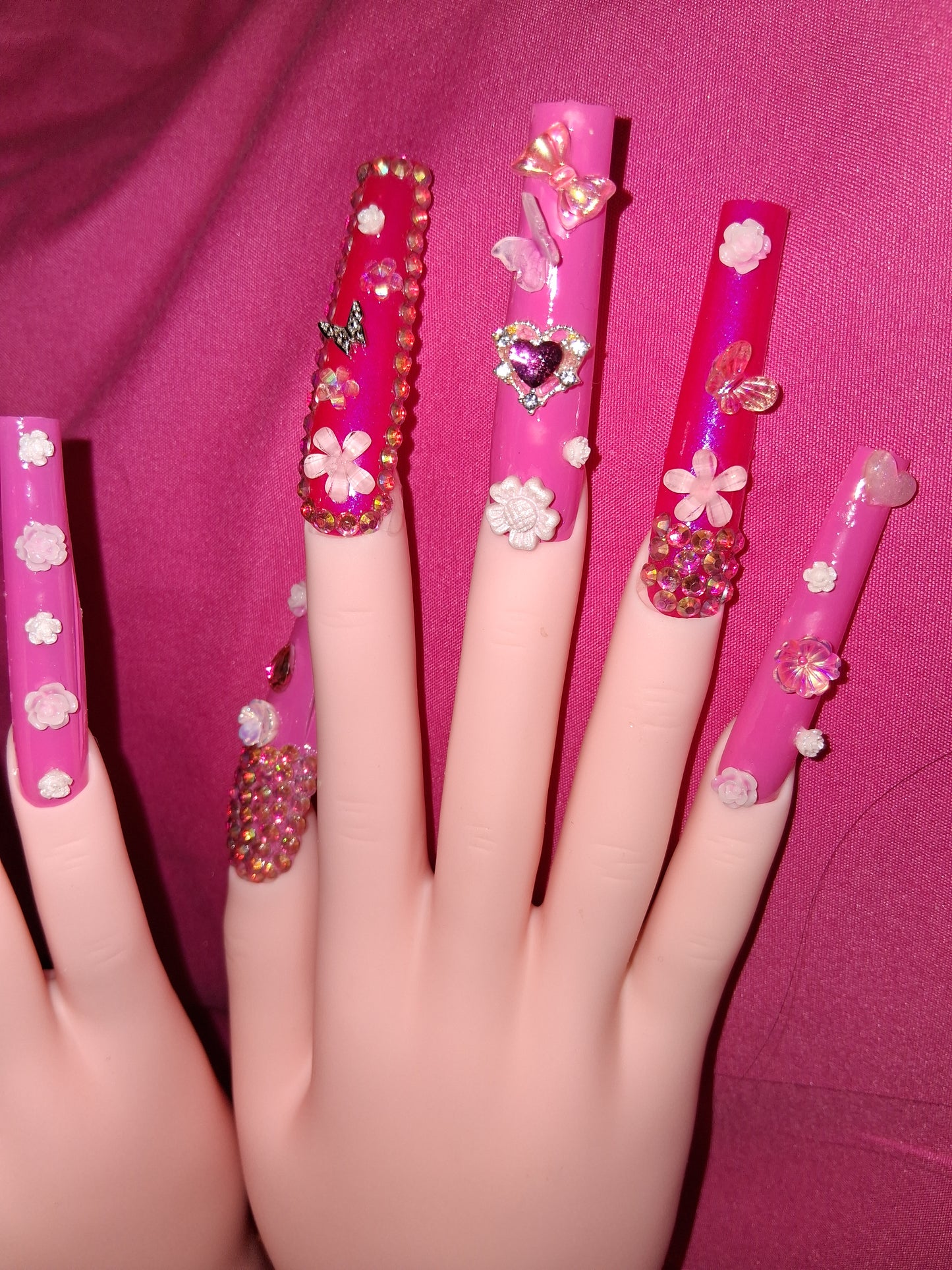 COCOMONEY NAILS CUSTOM 1 OF 1 GLUE ON PRESS ON COMES WITH FREE GIFTS #o66
