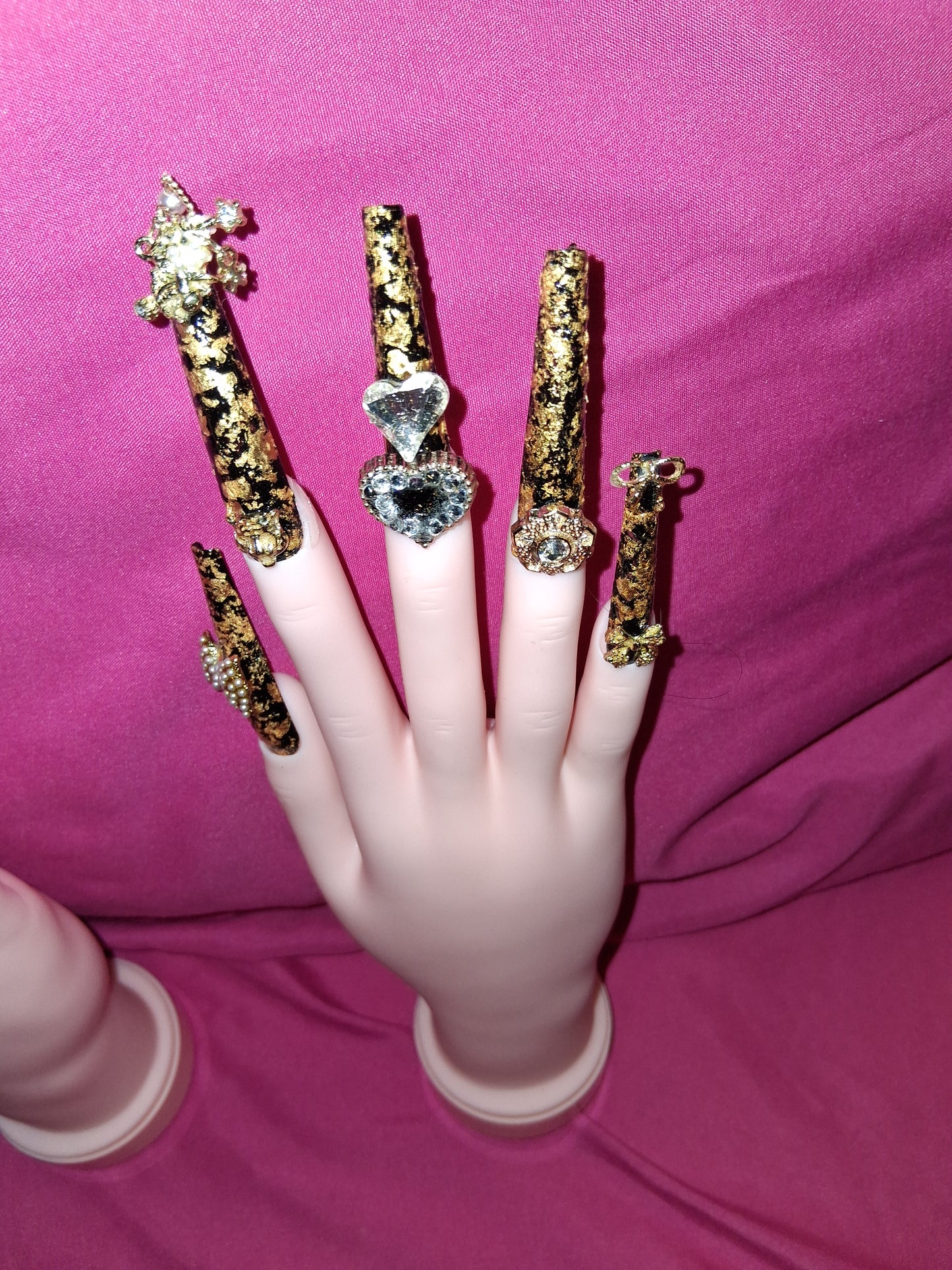 COCOMONEY NAILS CUSTOM 1 OF 1 GLUE ON PRESS ON COMES WITH FREE GIFTS #o38