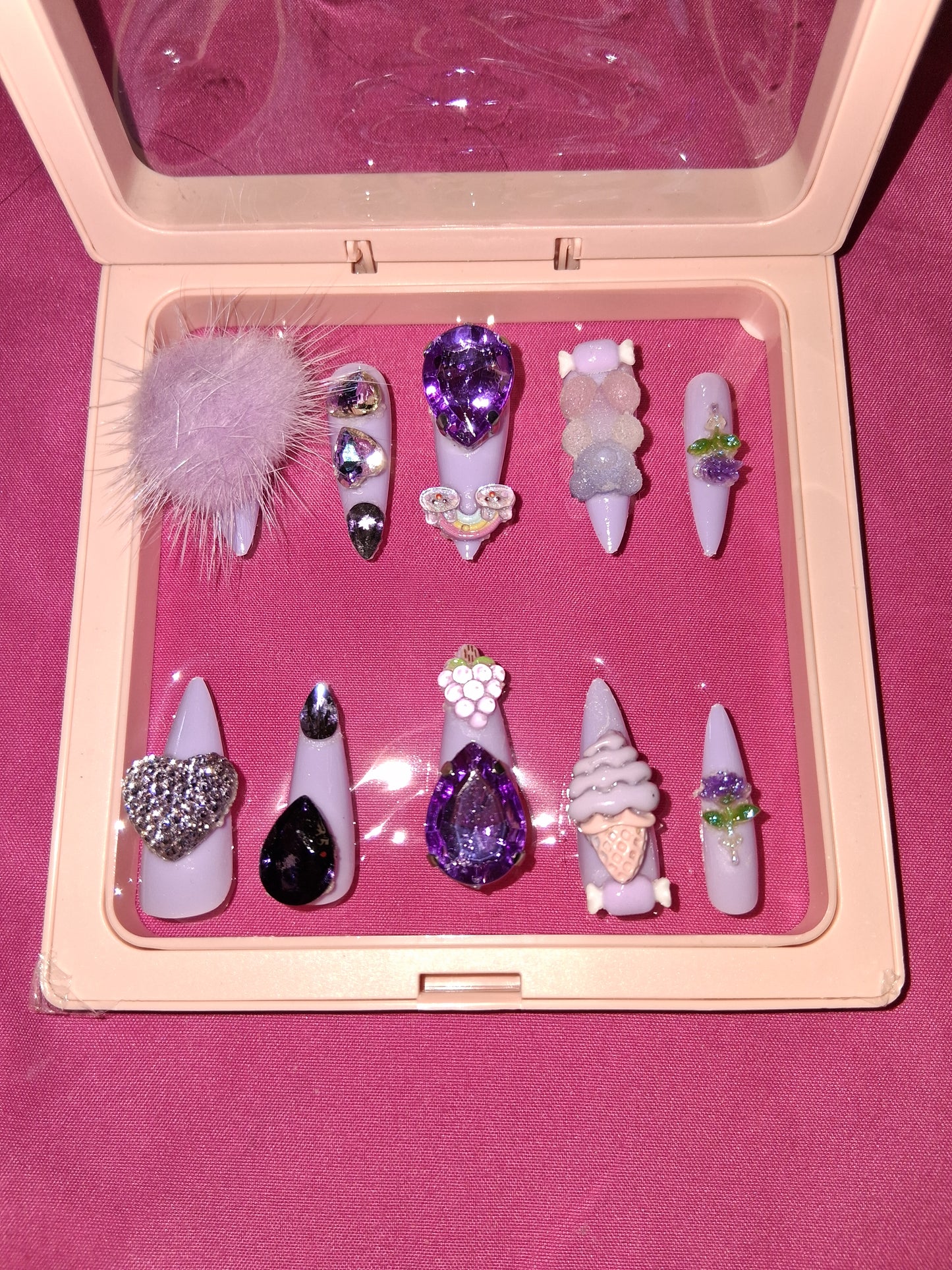 COCOMONEY NAILS CUSTOM 1 OF 1 GLUE ON PRESS ON COMES WITH FREE GIFTS #o12