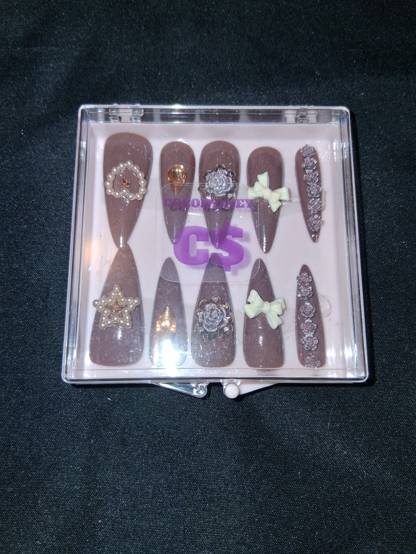 COCOMONEY NAILS CUSTOM 1 OF A KIND PIECES ACRYLIC COMES WITH FREE GIFTS