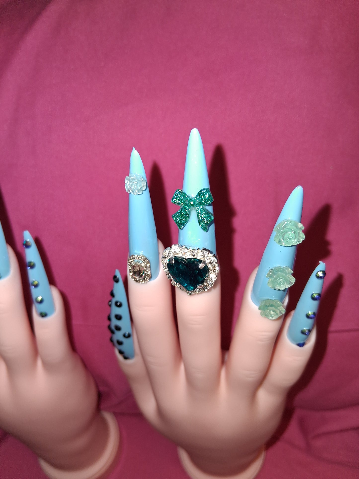 COCOMONEY NAILS CUSTOM 1 OF 1 GLUE ON PRESS ON COMES WITH FREE GIFTS #o26