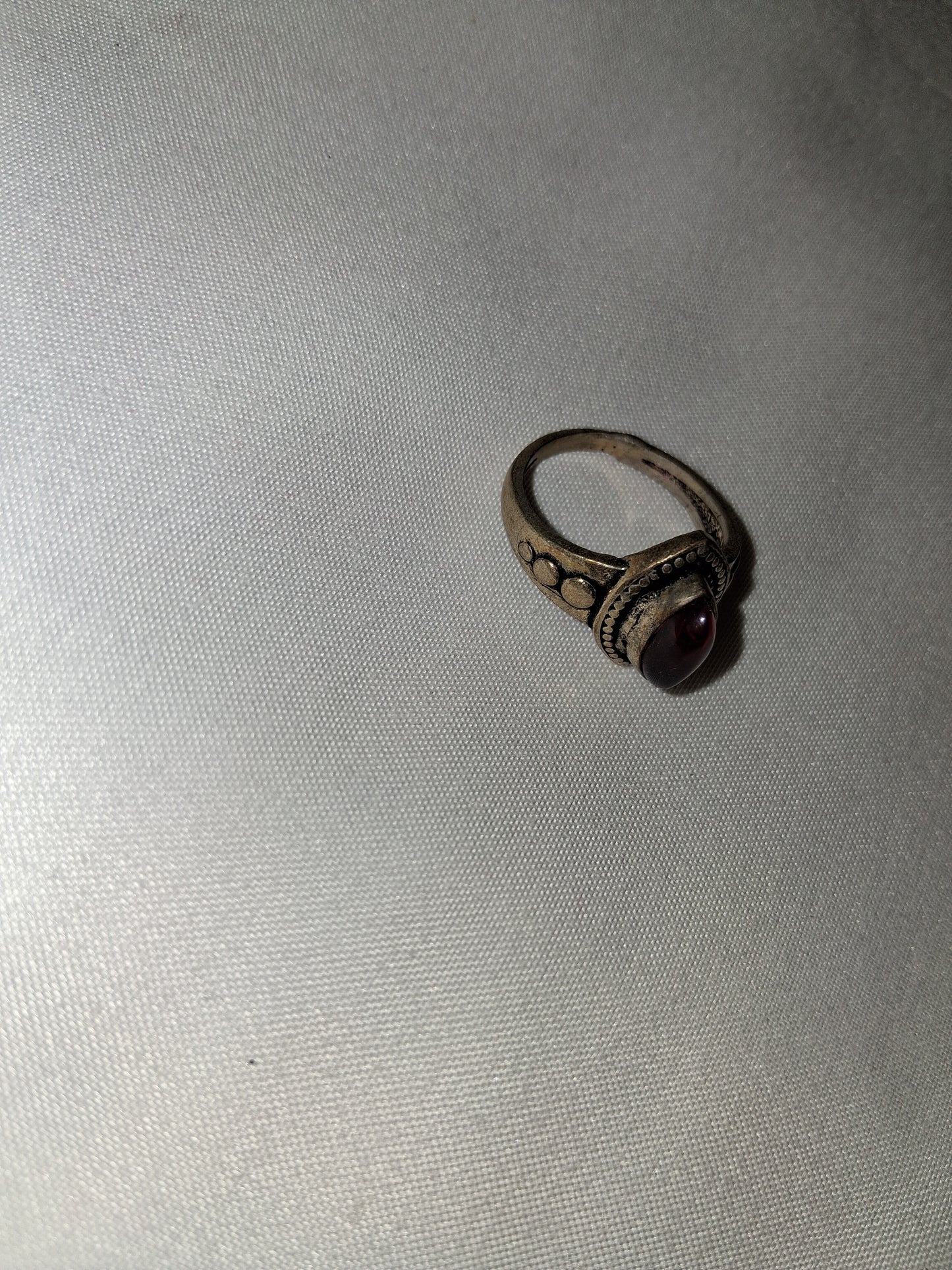 Red silver ring size 8