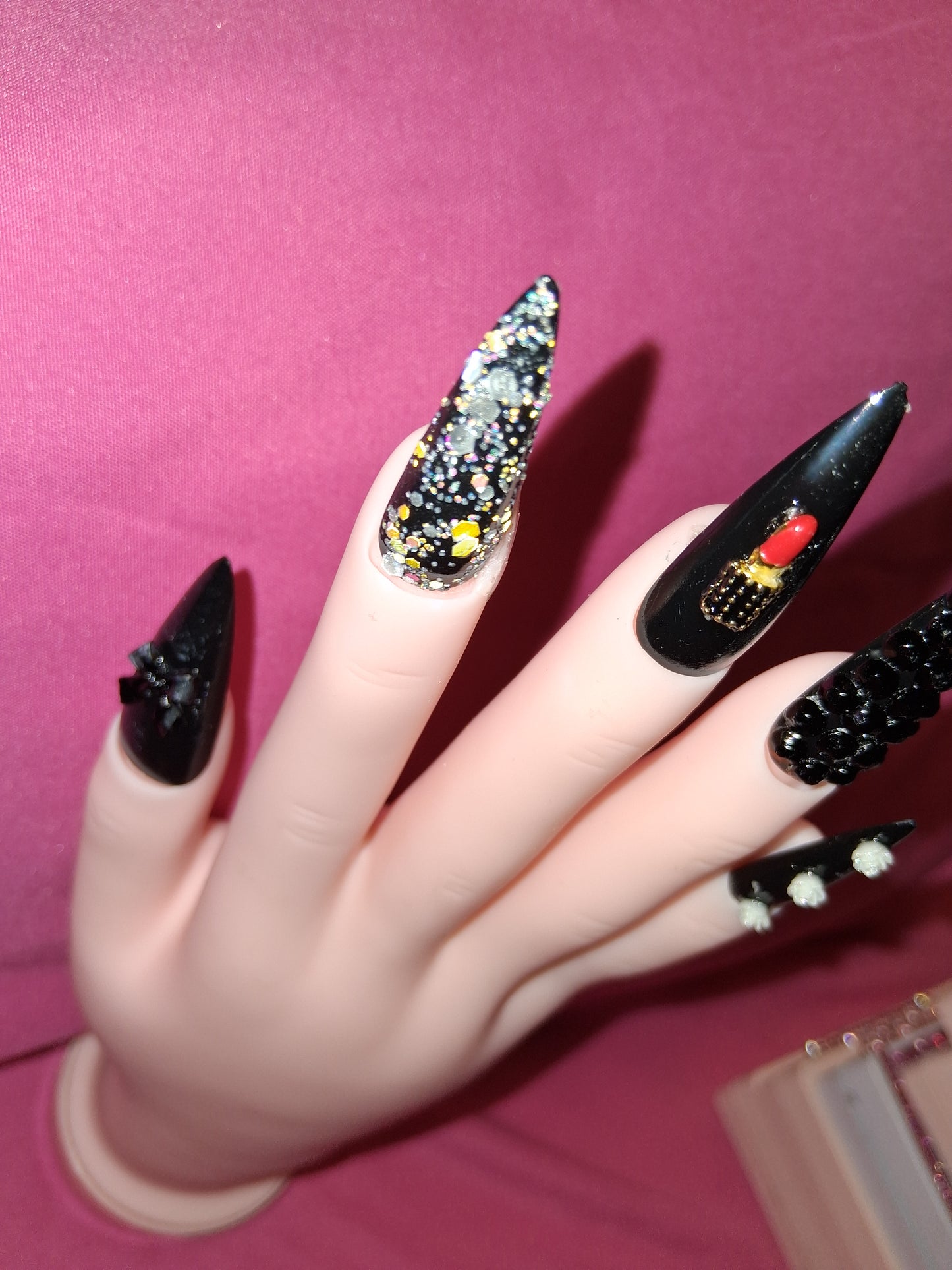 COCOMONEY NAILS CUSTOM 1 OF 1 GLUE ON PRESS ON COMES WITH FREE GIFTS #b92