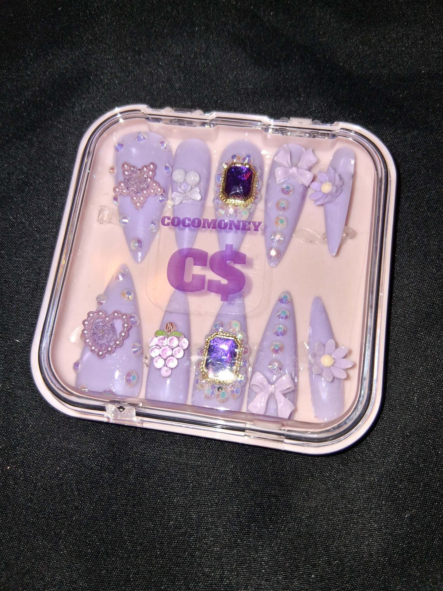 COCOMONEY NAILS CUSTOM 1 OF A KIND PIECES ACRYLIC COMES WITH FREE GIFTS