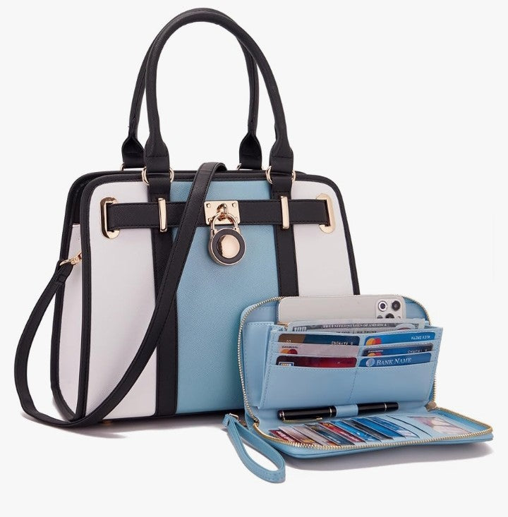 Handbags Sets For Women Shoulder Bags Top Handle Work Satchel Tote Purses Set With Matching Wallet 2pcs
