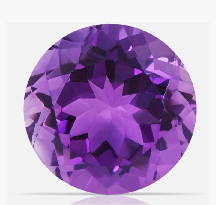 COCOMONEY Natural Claw-Set GIA Certified Solitaire Round 2.36 ct Amethyst Split Shank Ring with Scrollwork in 14K Solid Gold/Platinum for Women Jewelry for Women