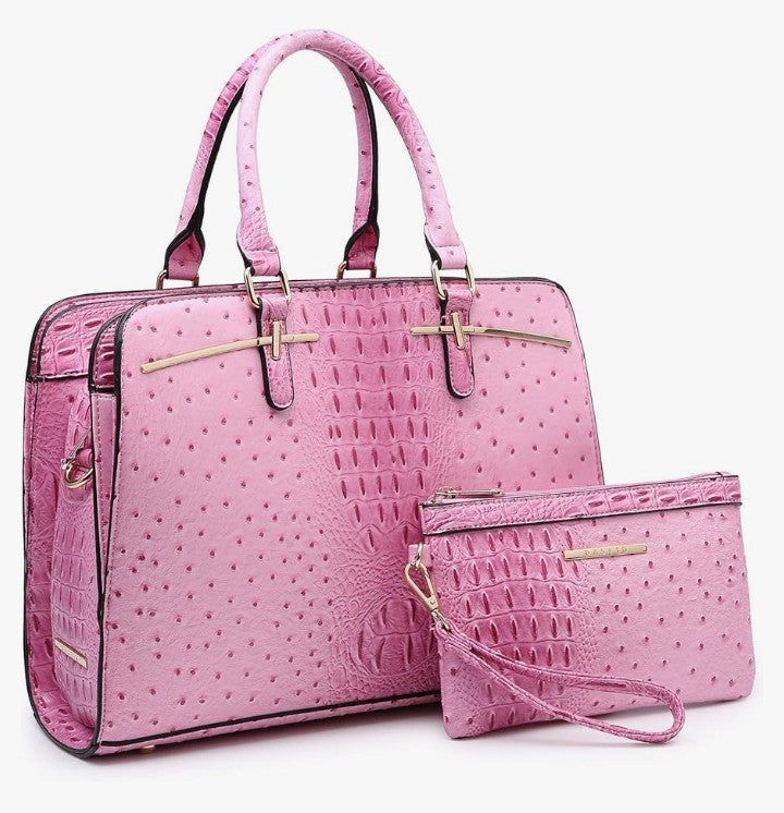 Women Handbag Wallet Tote Bag Shoulder Bag Hobo Bag Top Handle Satchel Purse Set 2pcs w/ 3 Compartments