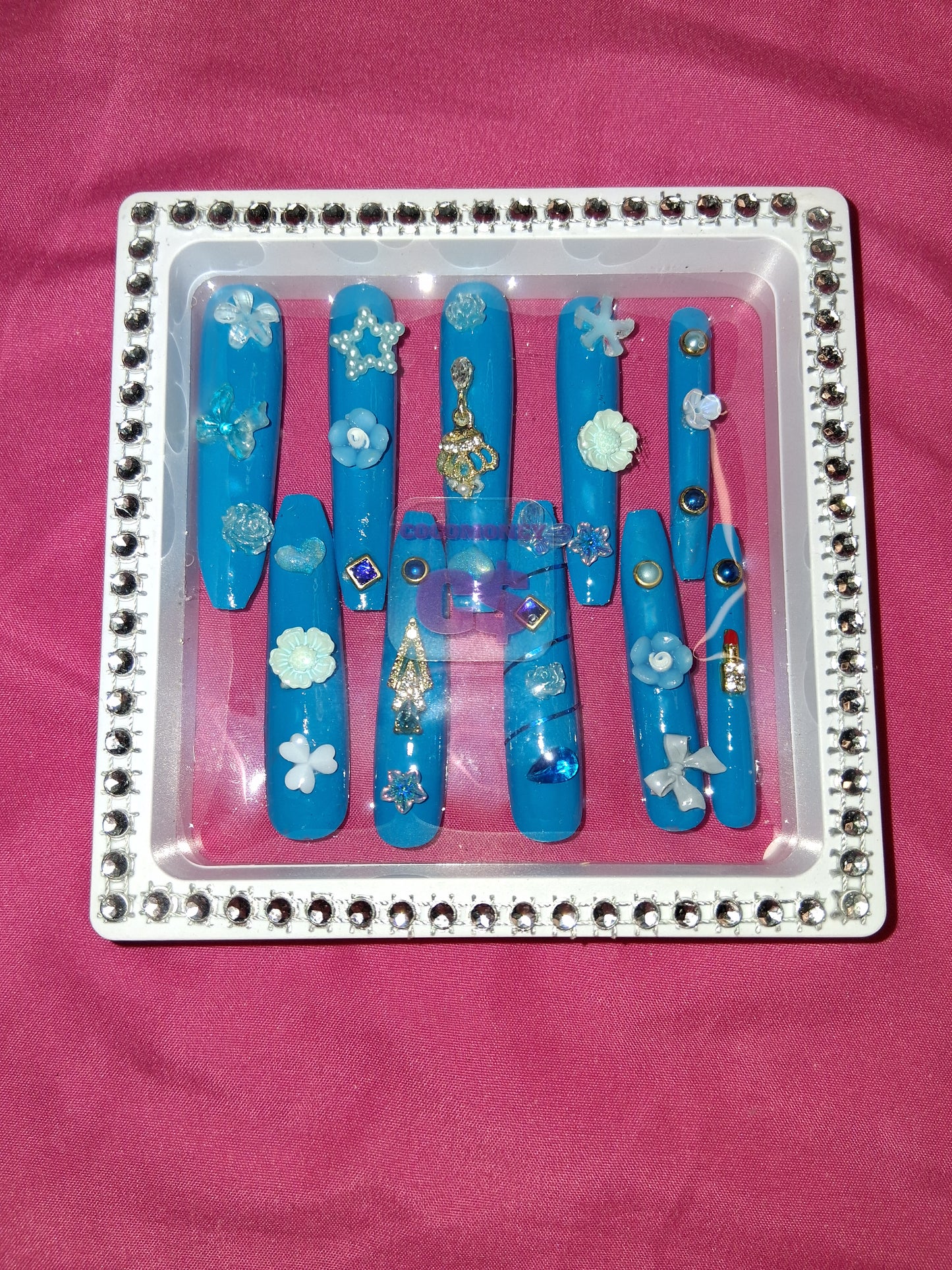 COCOMONEY NAILS CUSTOM 1 OF 1 GLUE ON PRESS ON COMES WITH FREE GIFTS #o5
