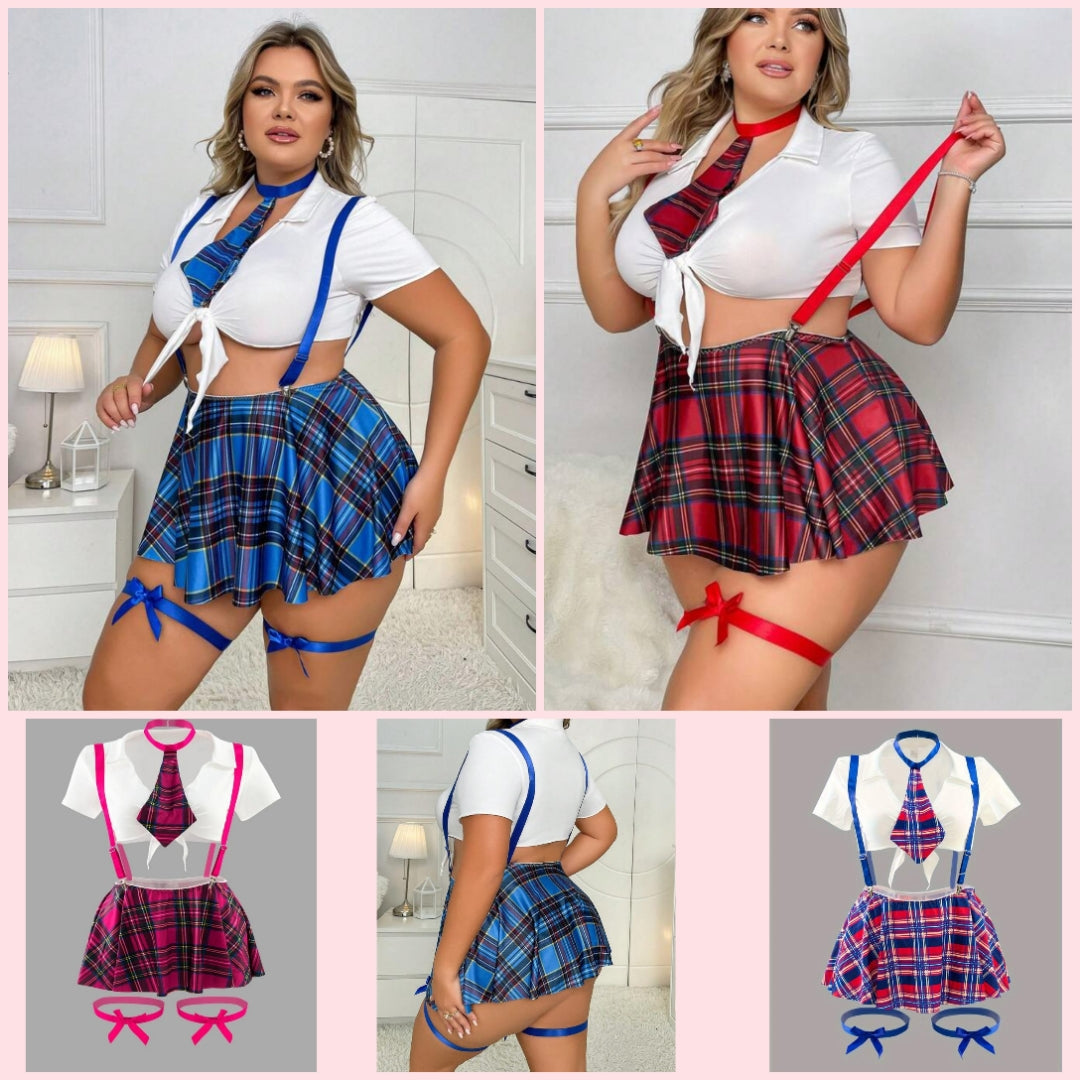 6pc School girl outfit lingerie sexy fun flirty