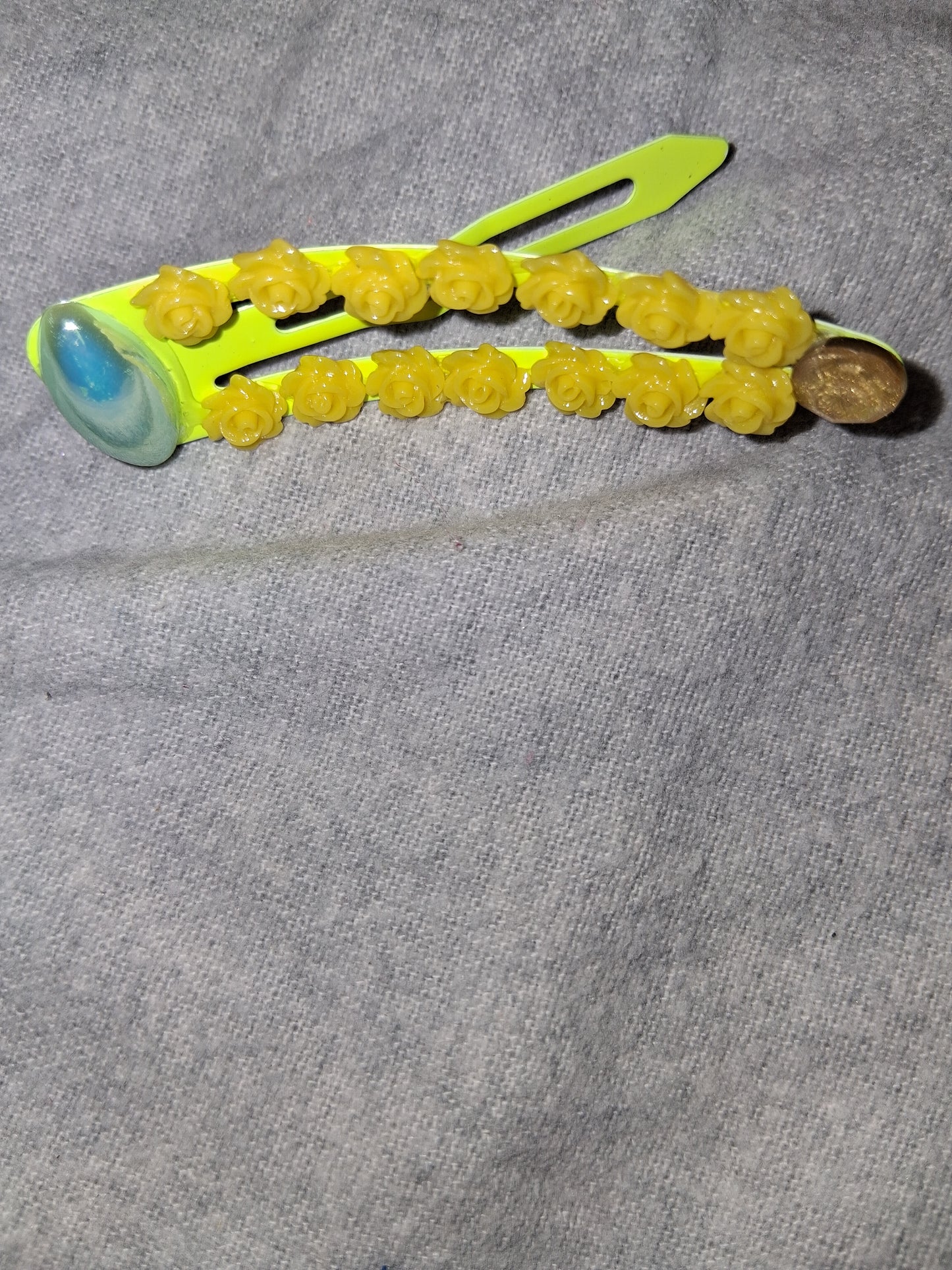 COCOMONEY HAIR CLIP 3INCH CUSTOM 1 OF A KIND PIECE with gemstones