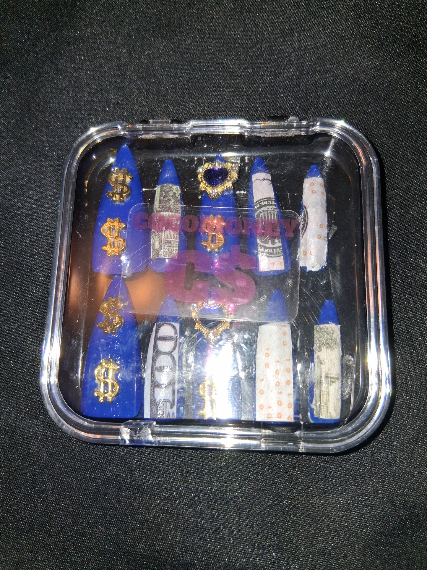 COCOMONEY NAILS CUSTOM 1 OF A KIND PIECES ACRYLIC COMES WITH FREE GIFTS