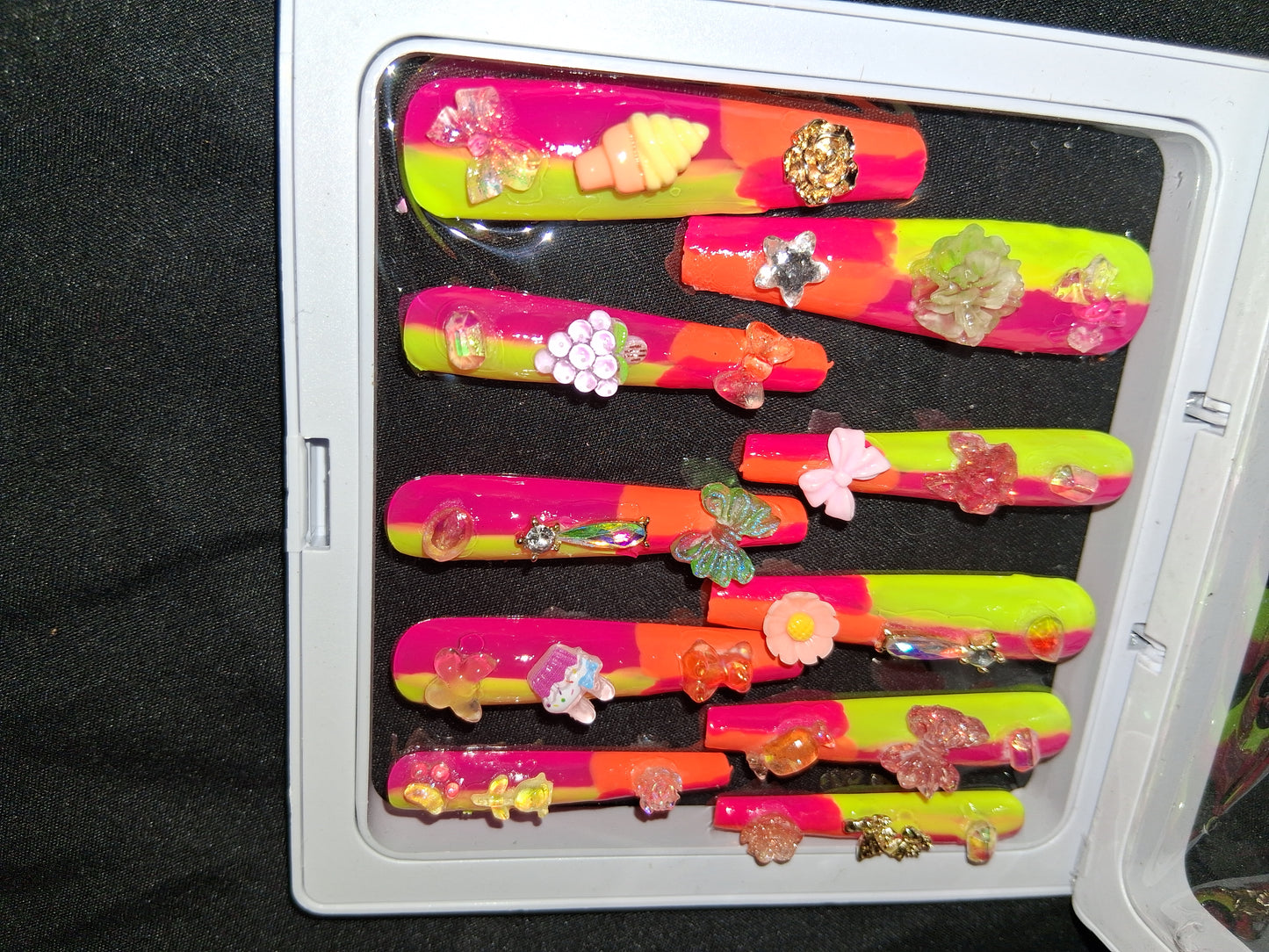 COCOMONEY NAILS CUSTOM 1 OF 1 GLUE ON PRESS ON COMES WITH FREE GIFTS #