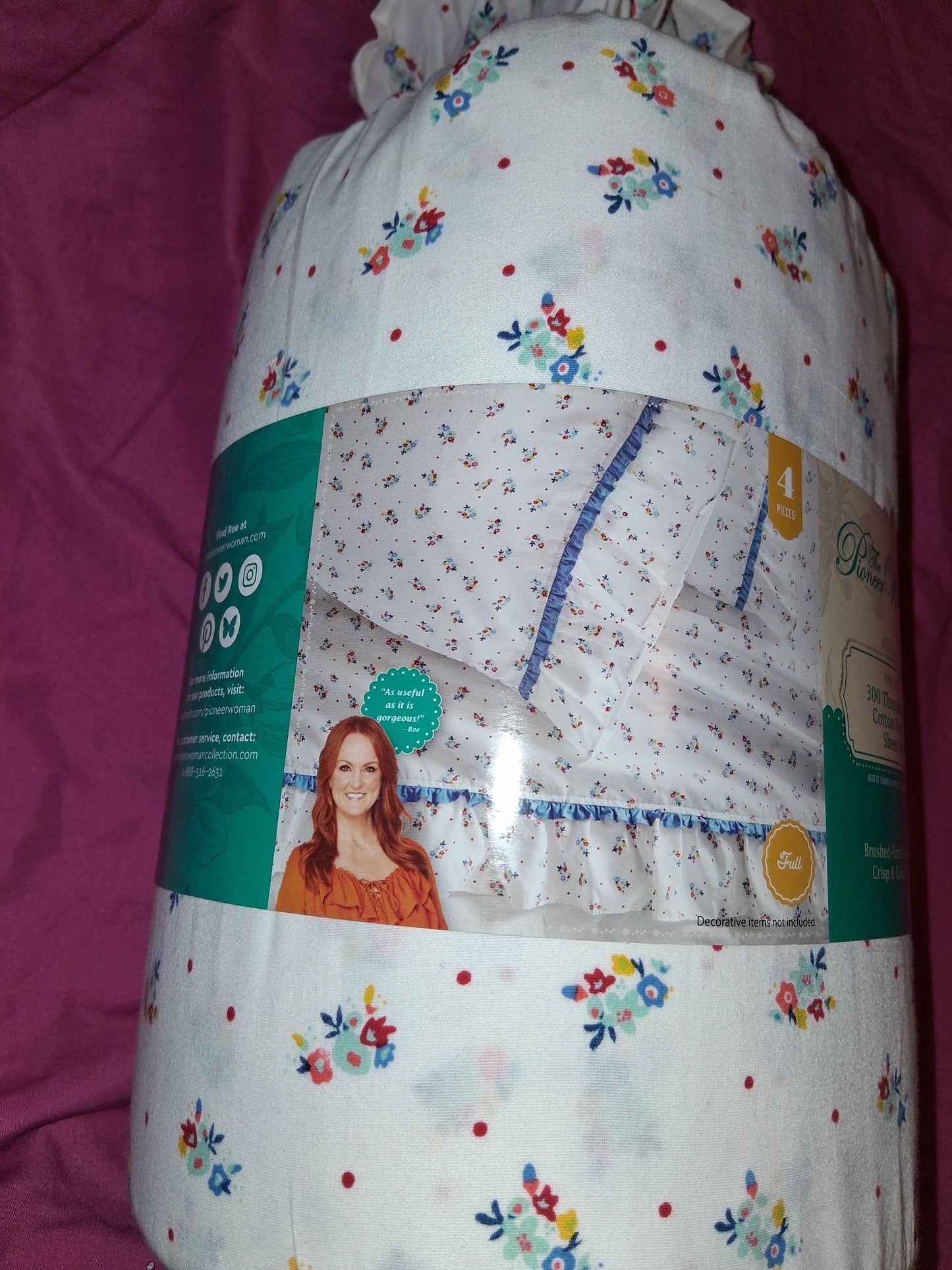 Pioneer Women Full Sheet Set 4pcs 2 sheets 2 pillow cases