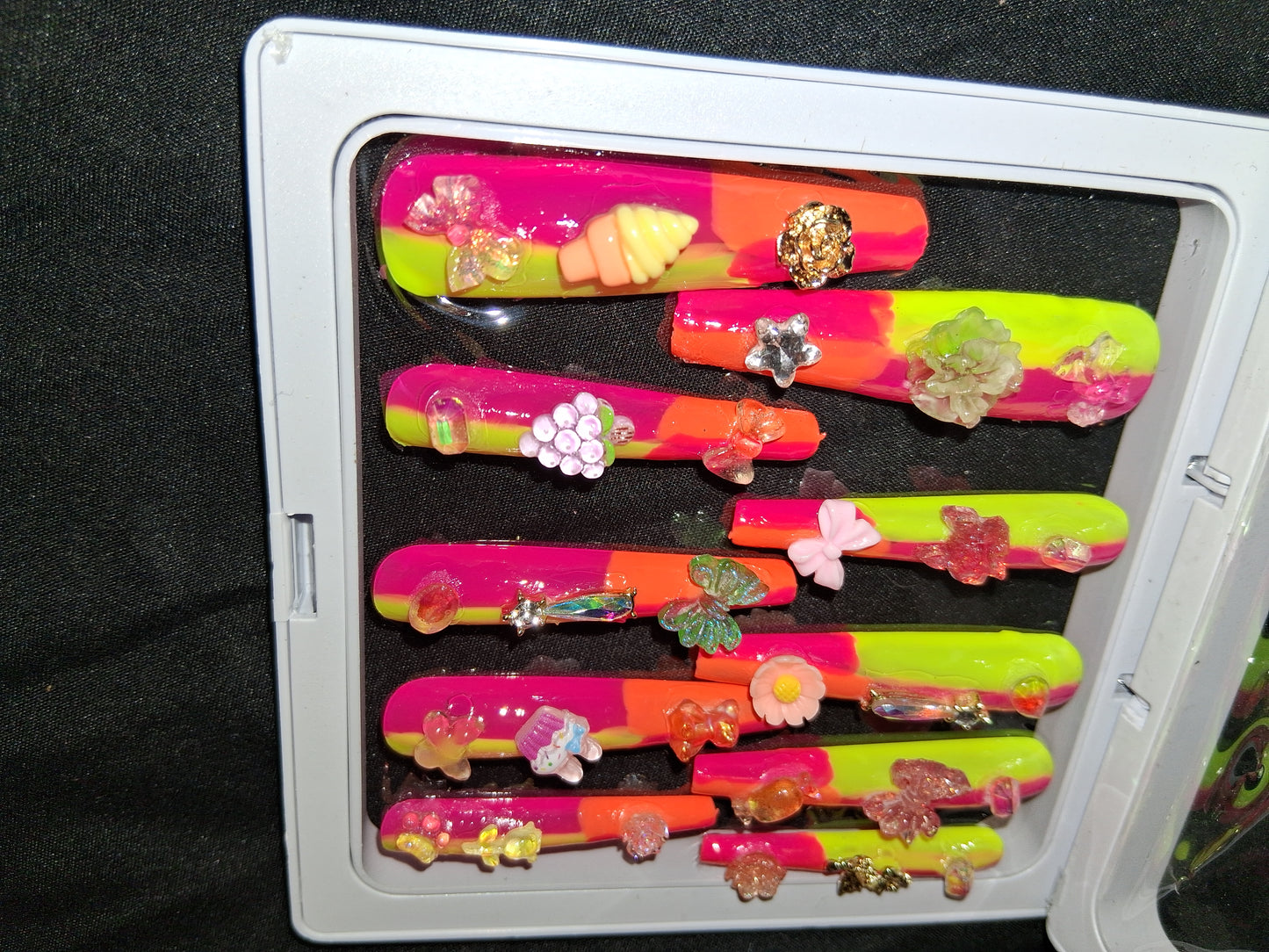 COCOMONEY NAILS CUSTOM 1 OF 1 GLUE ON PRESS ON COMES WITH FREE GIFTS #