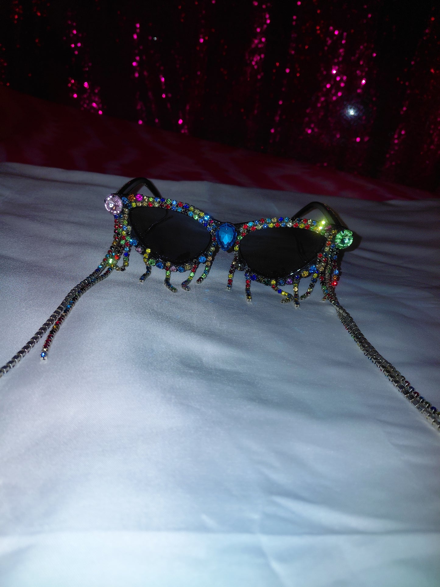 Cocomoney Glasses custom 1 of 1 pair sunglasses gemstones plastic materials uv COCOMONEY.STORE