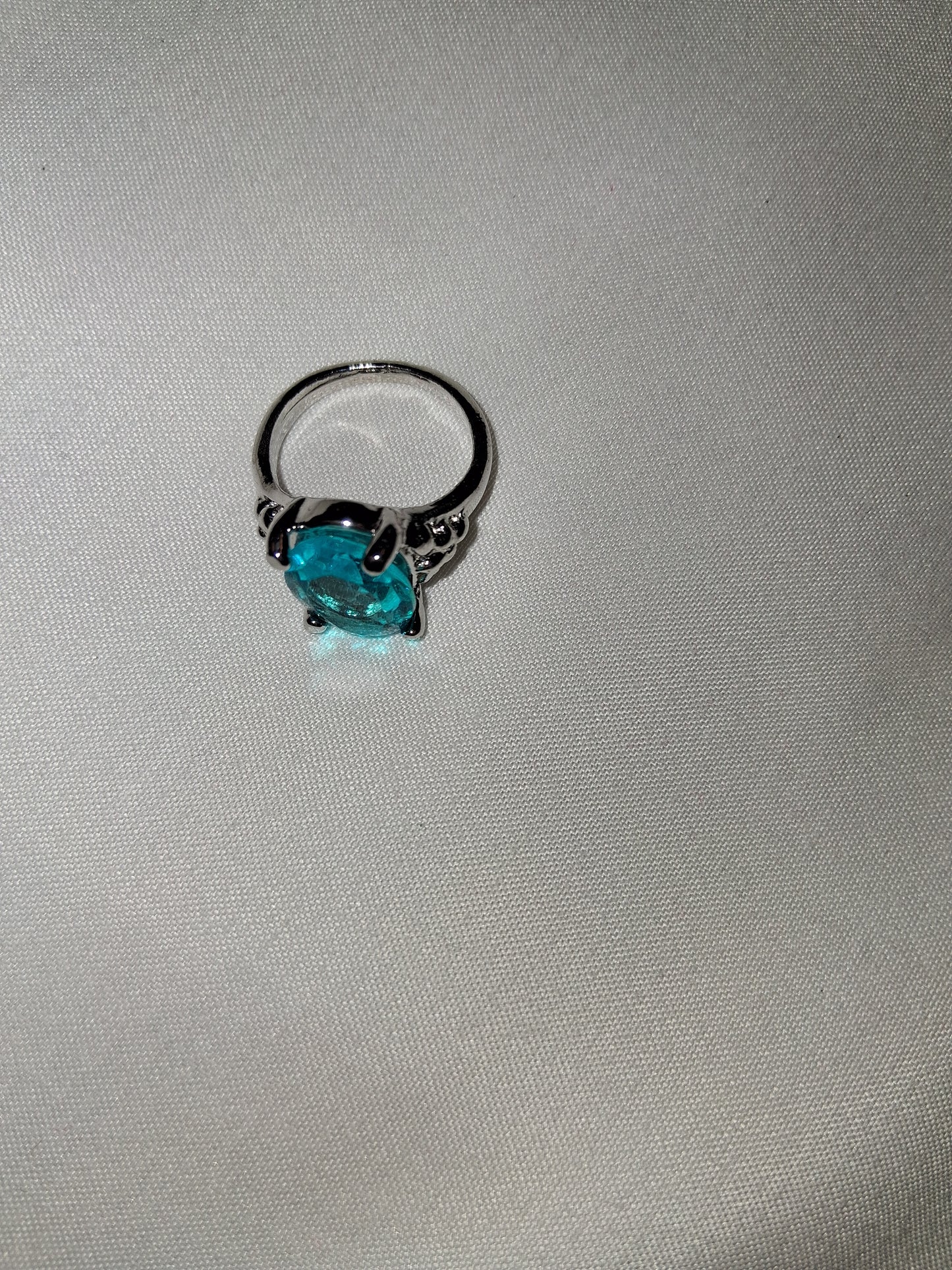 Blue silver plated ring size 9