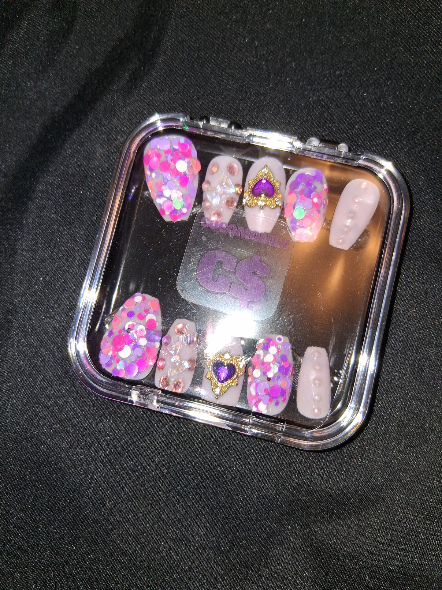 COCOMONEY NAILS CUSTOM ONE OF A KIND PIECES WITH NAIL BAG AND FREE GIFTS