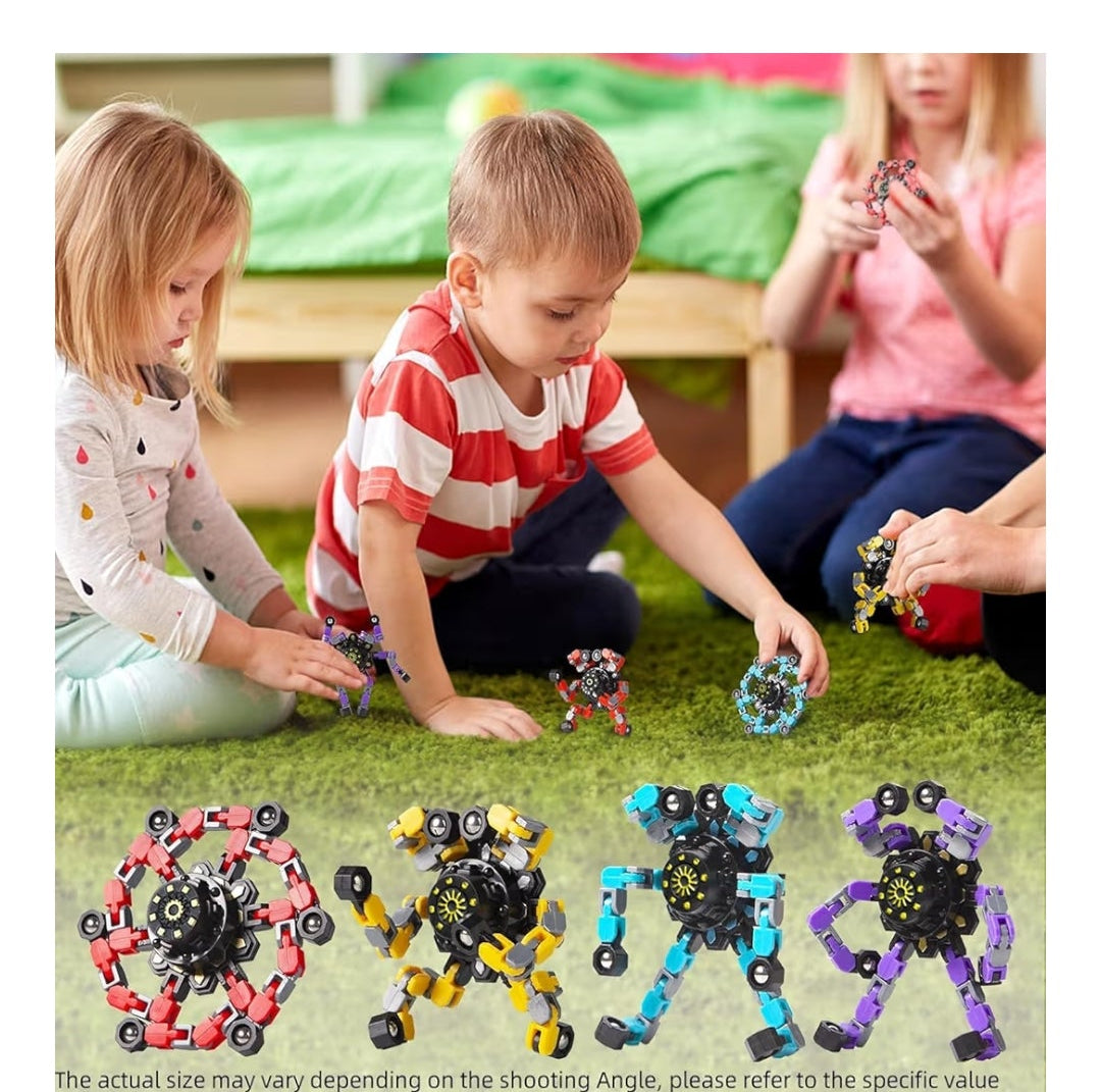 Transformable Fidget Spinners 9-Pack – Sensory Toys for Kids & Adults with ADHD, Autism, Anxiety Relief