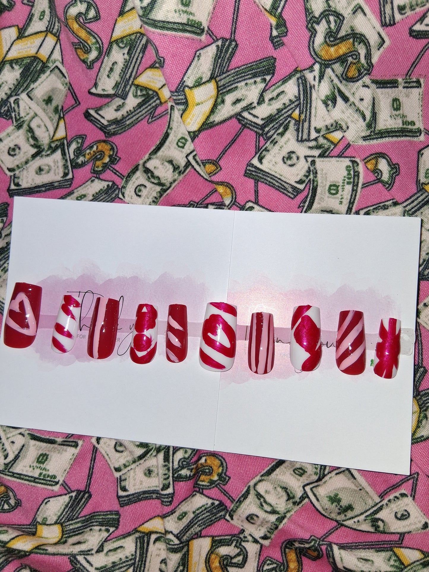 COCOMONEY NAILS CUSTOM 1 OF 1 GLUE ON PRESS ON COMES WITH FREE GIFTS #g13
