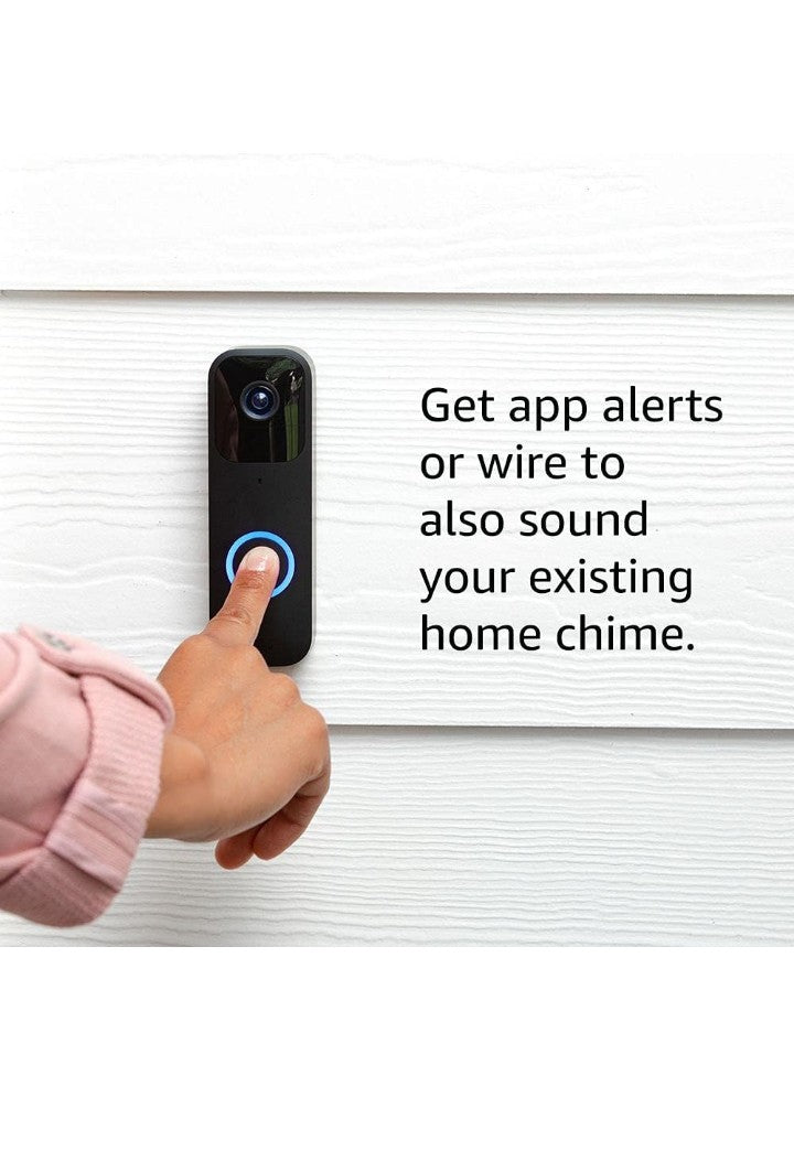 Blink Video Doorbell (newest model), Two-way audio, HD video, motion and chime app alerts and Alexa enabled — wired or wire-free