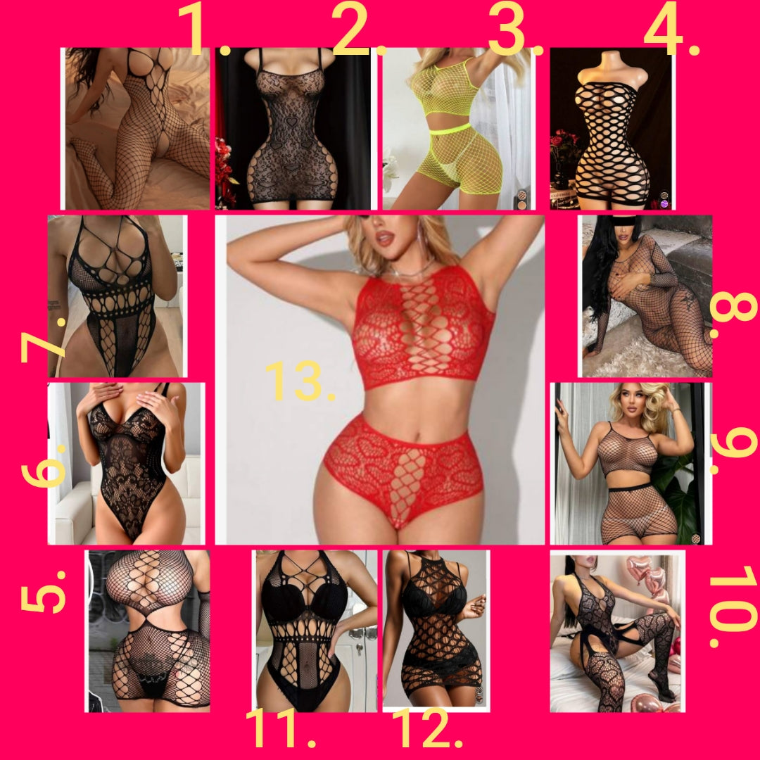 Sexy fishnet lingerie 1 piece choose option by number below one size fits all small to 2x stretch