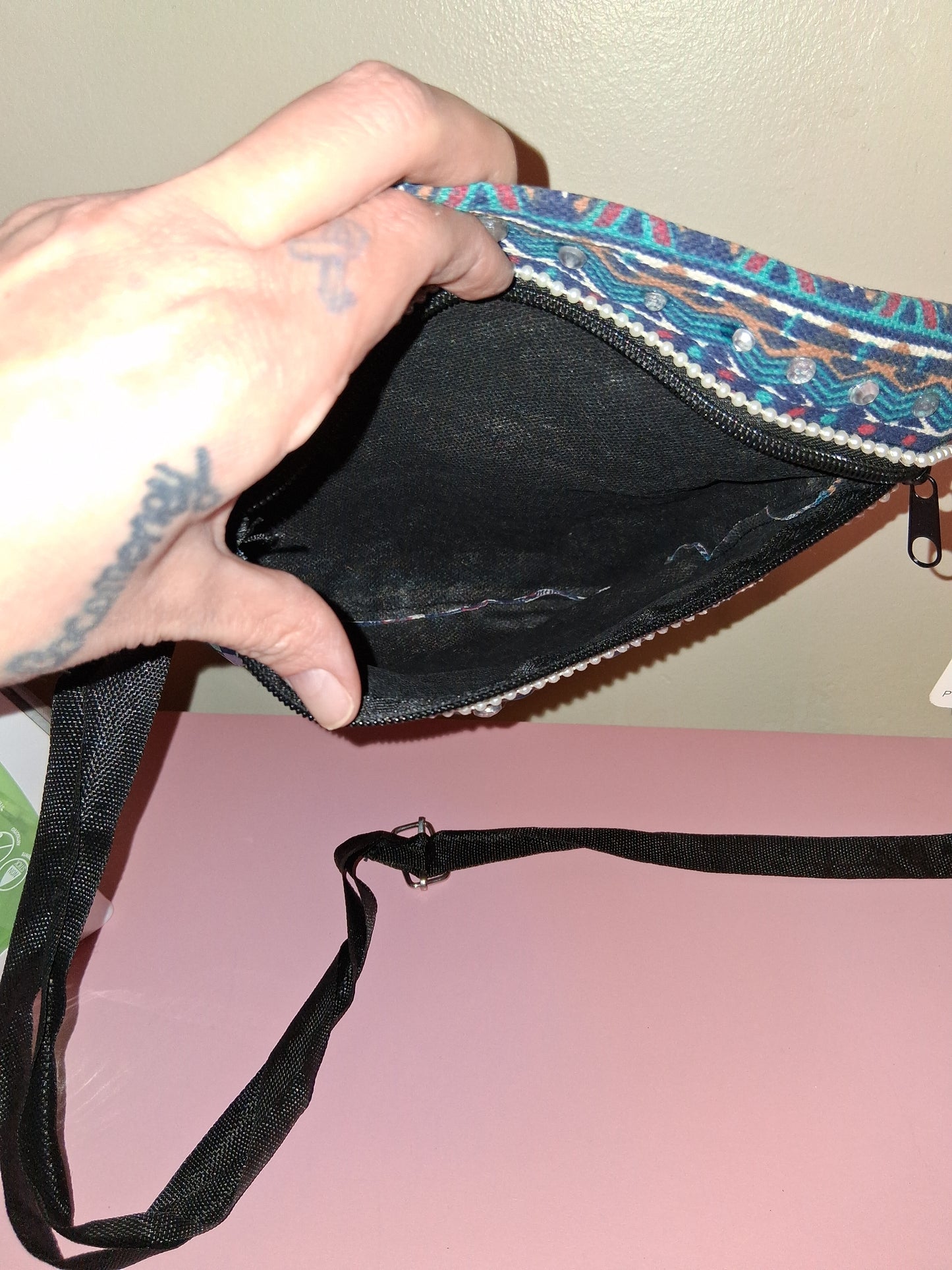 COCOMONEY cross body bag custom 1 of a kind 8 half wide in by 8 in long by 2 half in