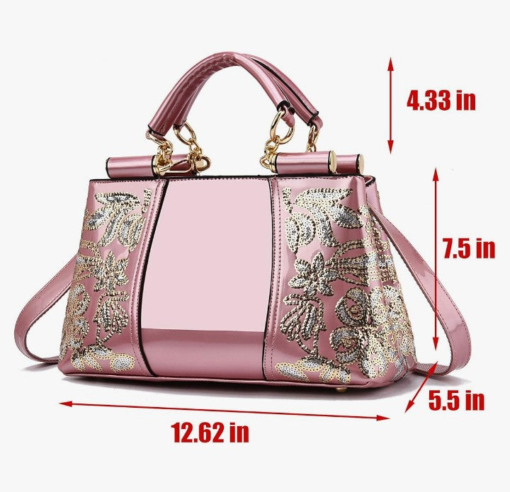 Handbags For Women Patent Leather Designer Purse Suitable for Shopping Party Daily Use