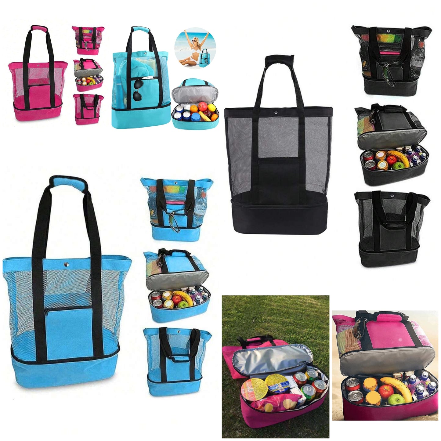 Large Bag With Waterproof Insulated Compartment Friendly Bag Tote Bag Beach Bag Travel Bag COCOMONEY