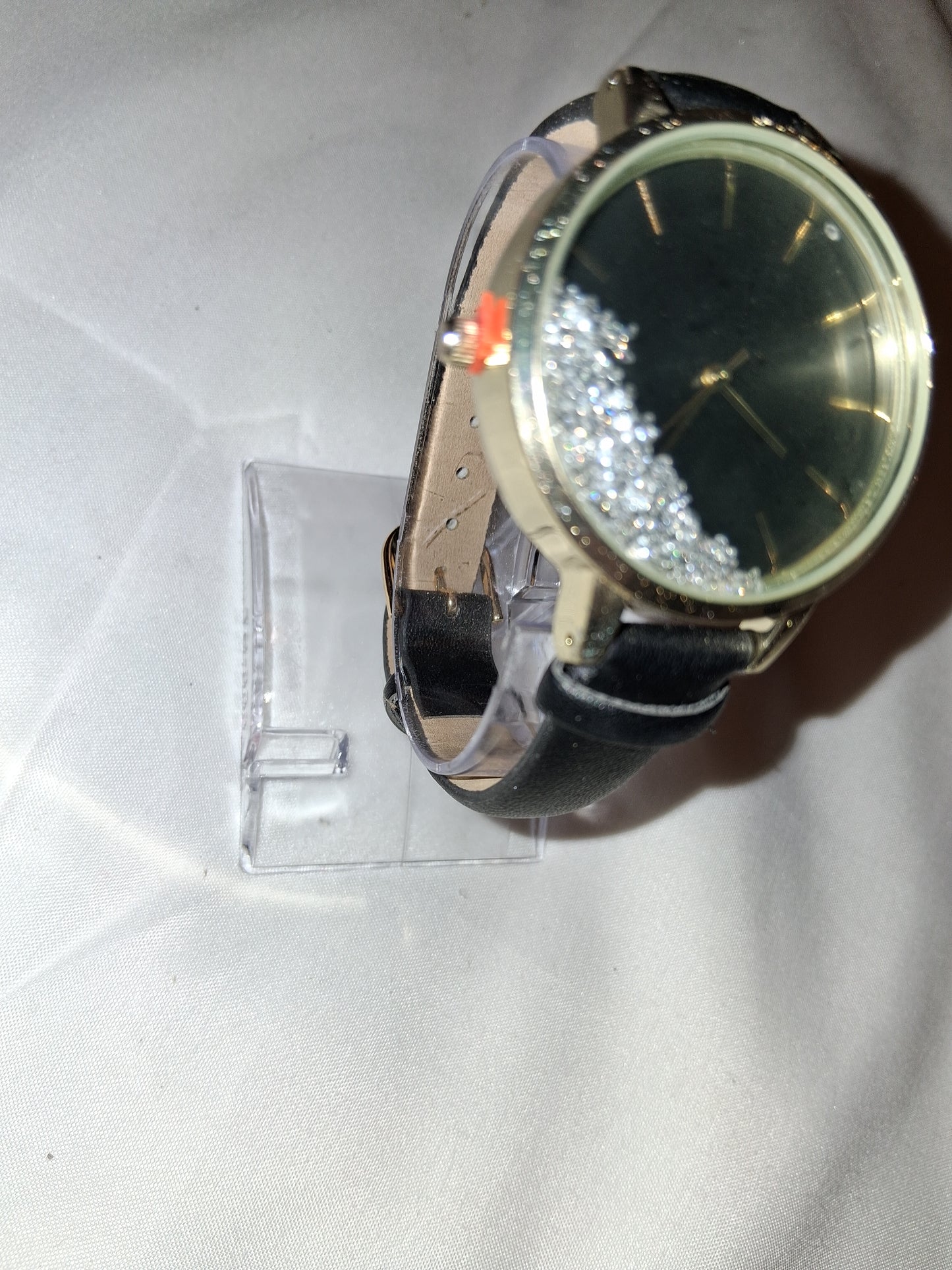 Womens watch loose stones black only 1