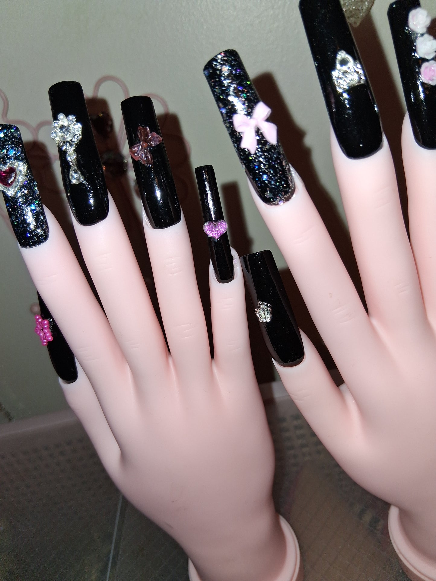 COCOMONEY NAILS CUSTOM 1 OF 1 GLUE ON PRESS ON COMES WITH FREE GIFTS #o55