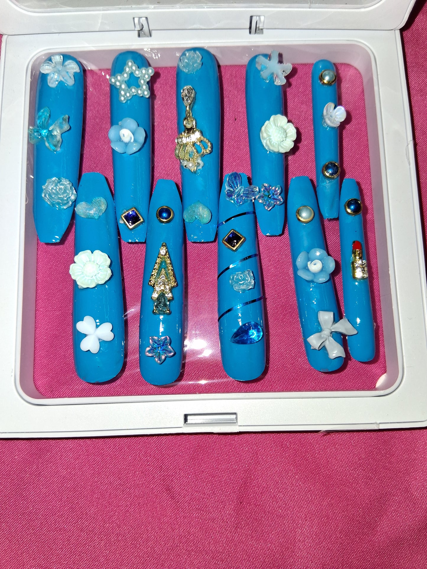 COCOMONEY NAILS CUSTOM 1 OF 1 GLUE ON PRESS ON COMES WITH FREE GIFTS #o5