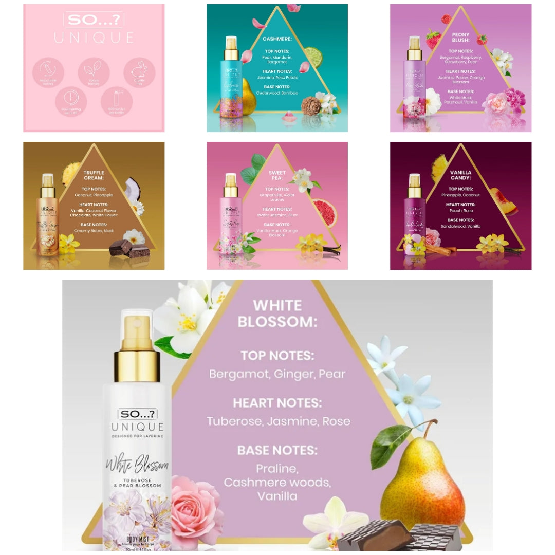 Perfumes for Women with Fresh, Floral, Sweet Scents - 6 Hour Wear Body Spray for Women - Travel Size Gift Set - 6 pcs