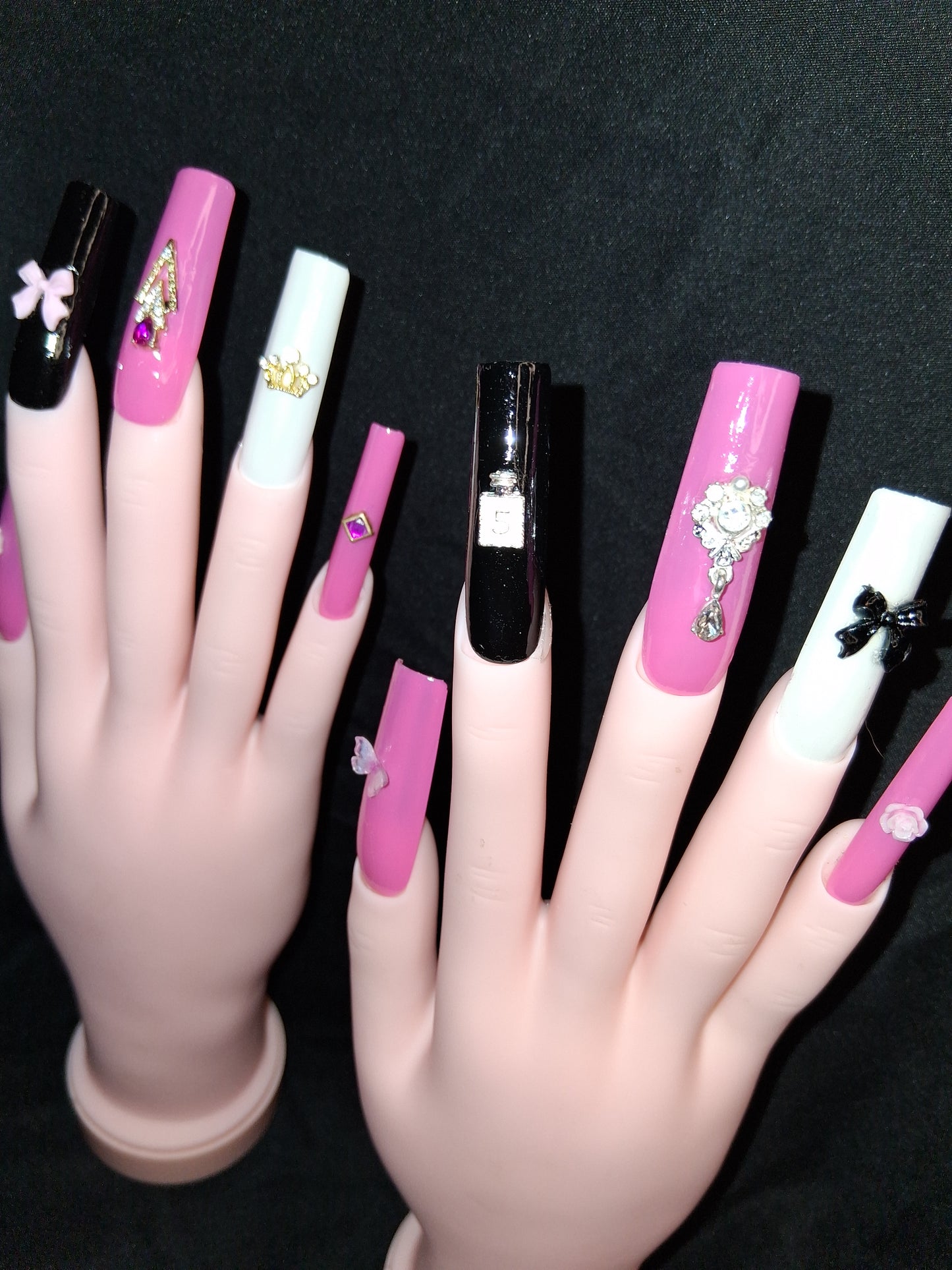 COCOMONEY NAILS CUSTOM 1 OF 1 GLUE ON PRESS ON COMES WITH FREE GIFTS #o89