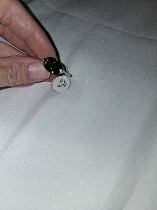 Electro plated silver multicolor ring size 8