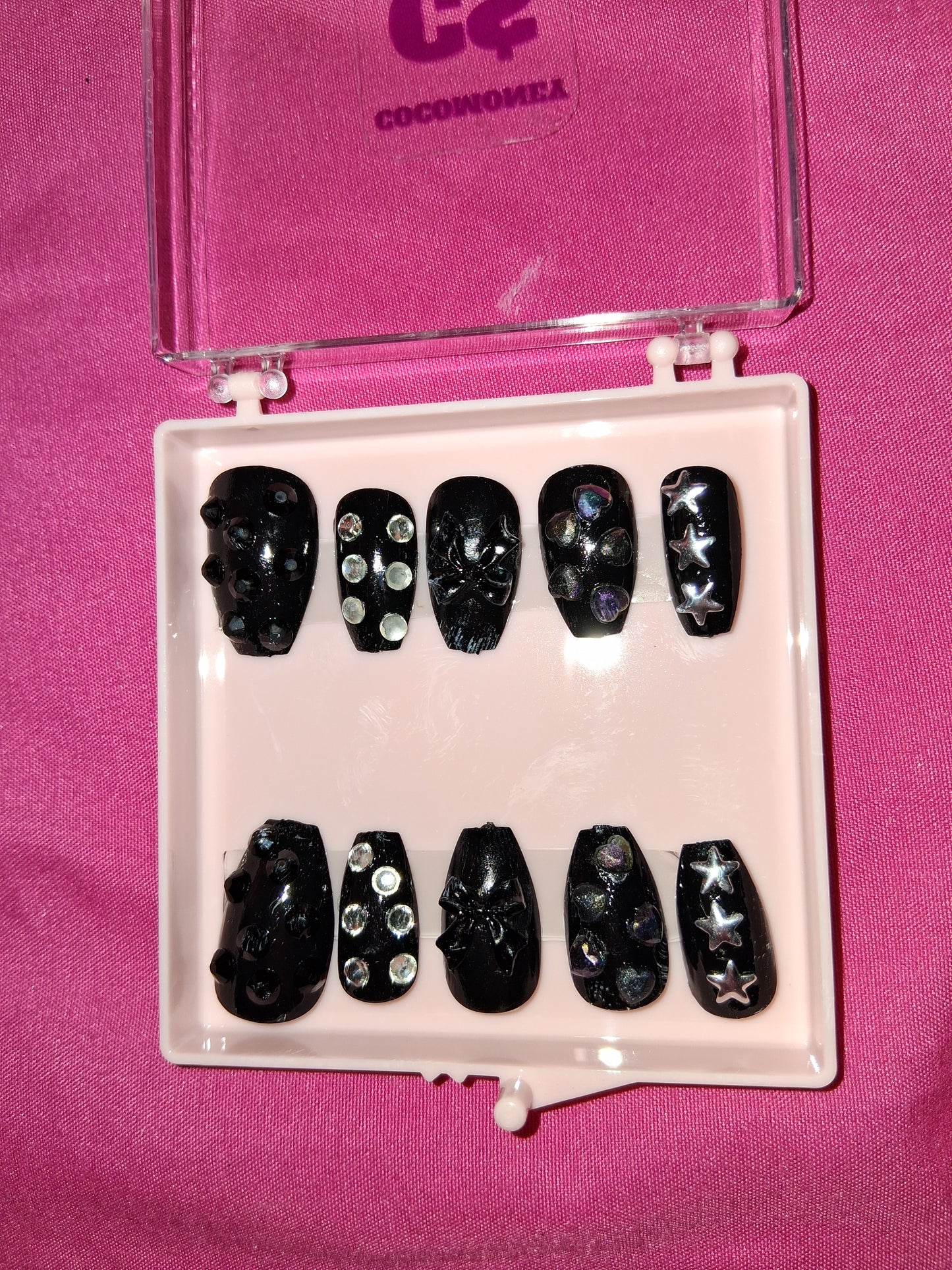 COCOMONEY NAILS CUSTOM 1 OF 1 GLUE ON PRESS ON COMES WITH FREE GIFTS #b91