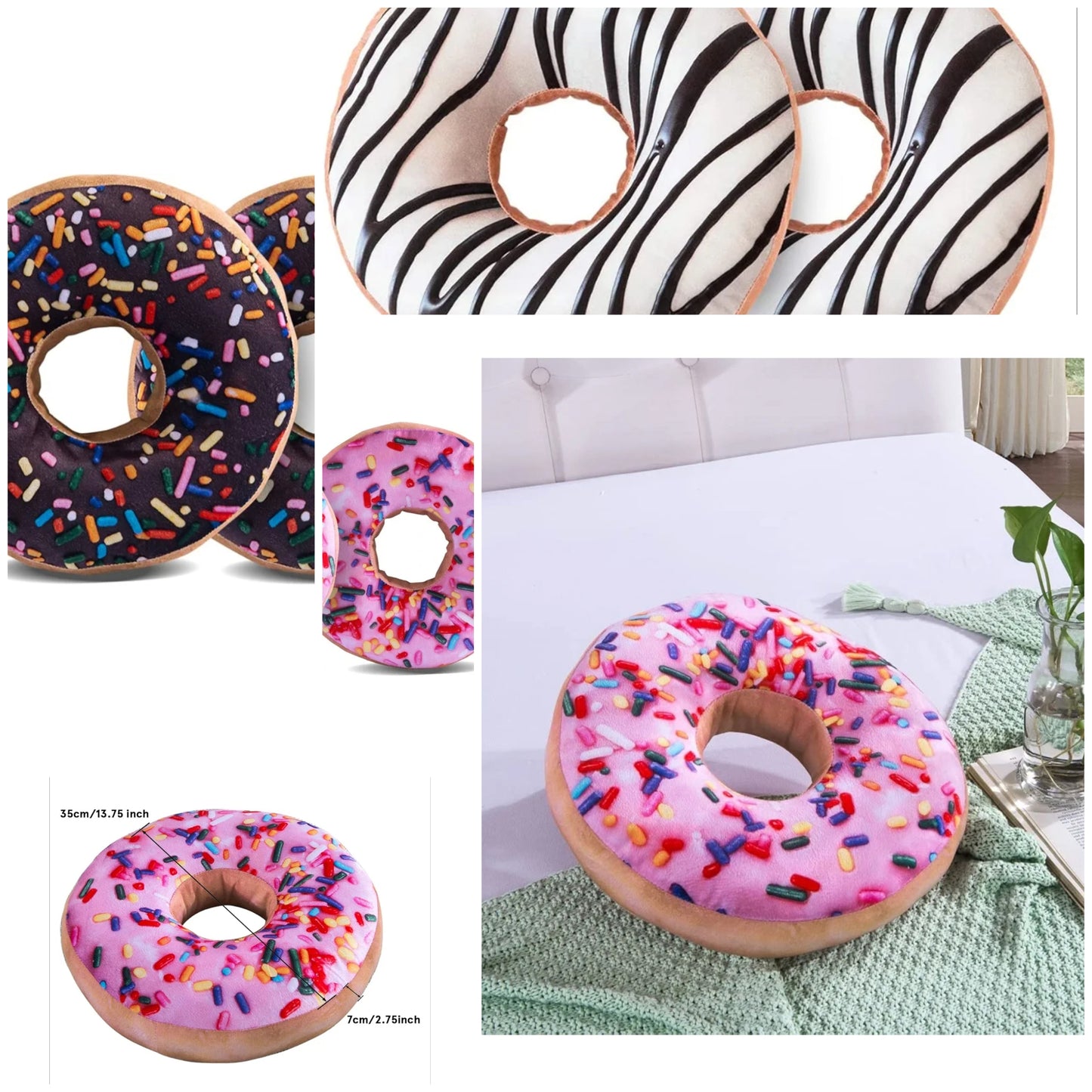 2pk Donut Pillows cute and fun