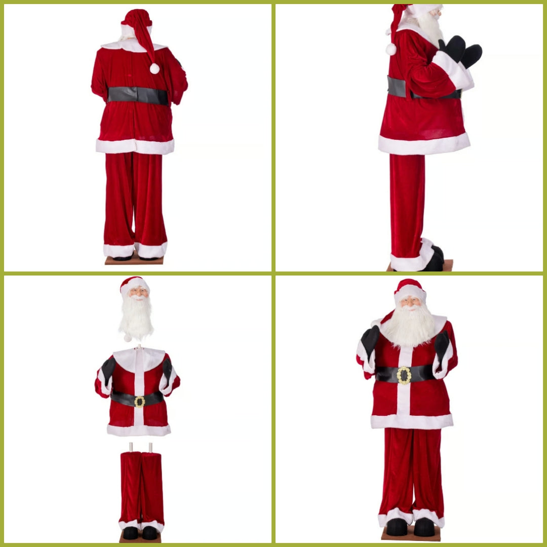 Huge Life Sized Sitting or Standing Decorative Plush Christmas Santa Figurine