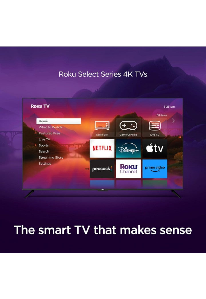 55-Inch Roku Smart TV - 4K Select Series HDR RokuTV Enhanced Voice Remote, Brilliant 4K Picture, Automatic Brightness, & Seamless Streaming - Flat Screen LED Television with Movies & Shows