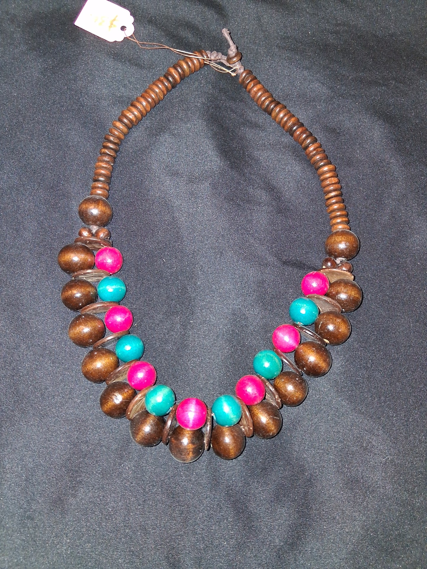COCOMONEY NECKLACE WOOD 22IN