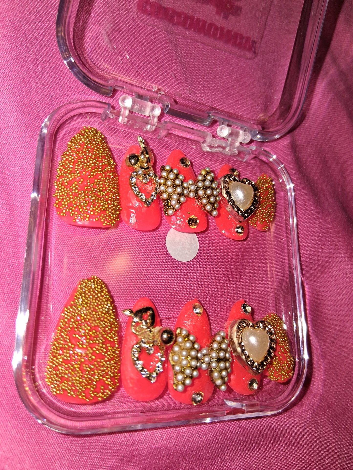 COCOMONEY NAILS CUSTOM 1 OF 1 GLUE ON PRESS ON COMES WITH FREE GIFTS #b66