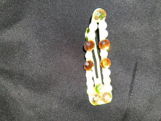 COCOMONEY HAIR CLIP 3INCH CUSTOM 1 OF A KIND PIECE with gemstones