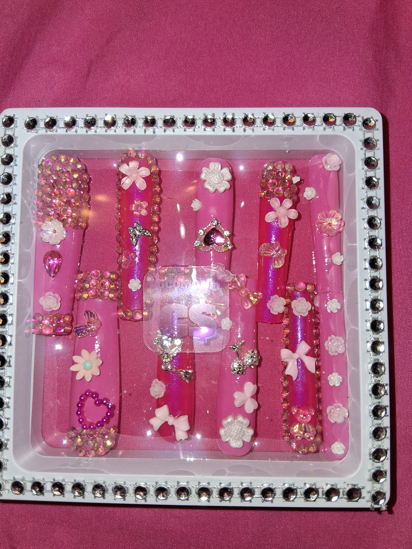 COCOMONEY NAILS CUSTOM 1 OF 1 GLUE ON PRESS ON COMES WITH FREE GIFTS #o66