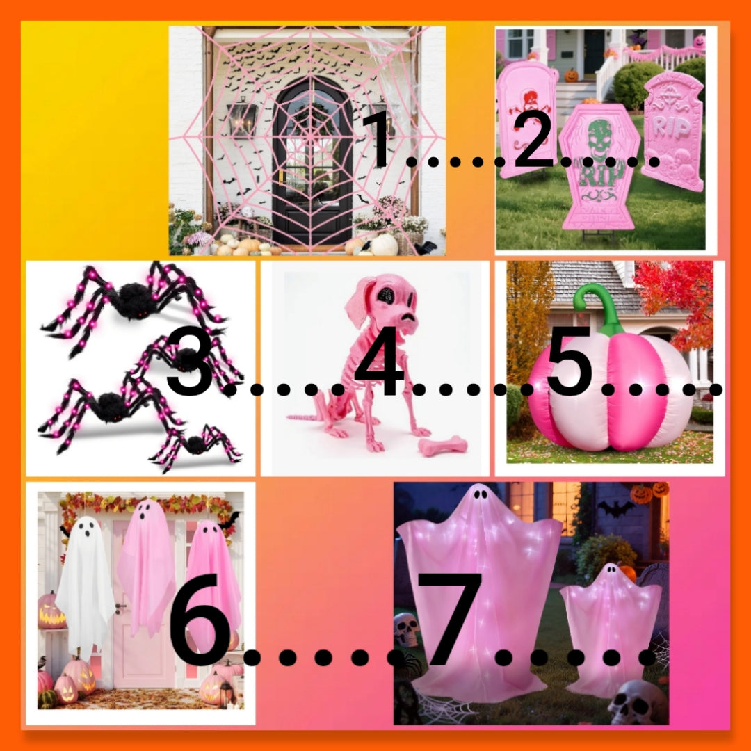 Halloween decor choose number by the item you want as shown in picture